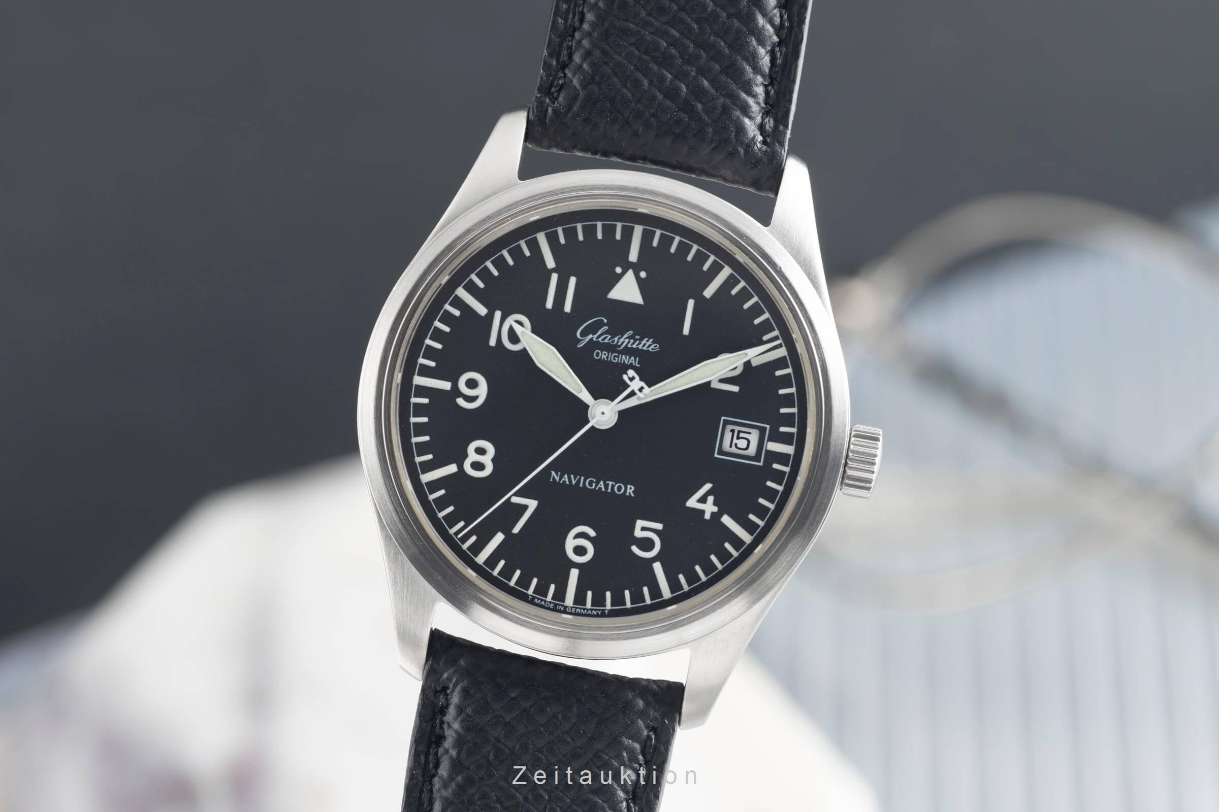 Glashütte Navigator acier automatique montre pour hommes 10-33-07-07-04  [2501617]