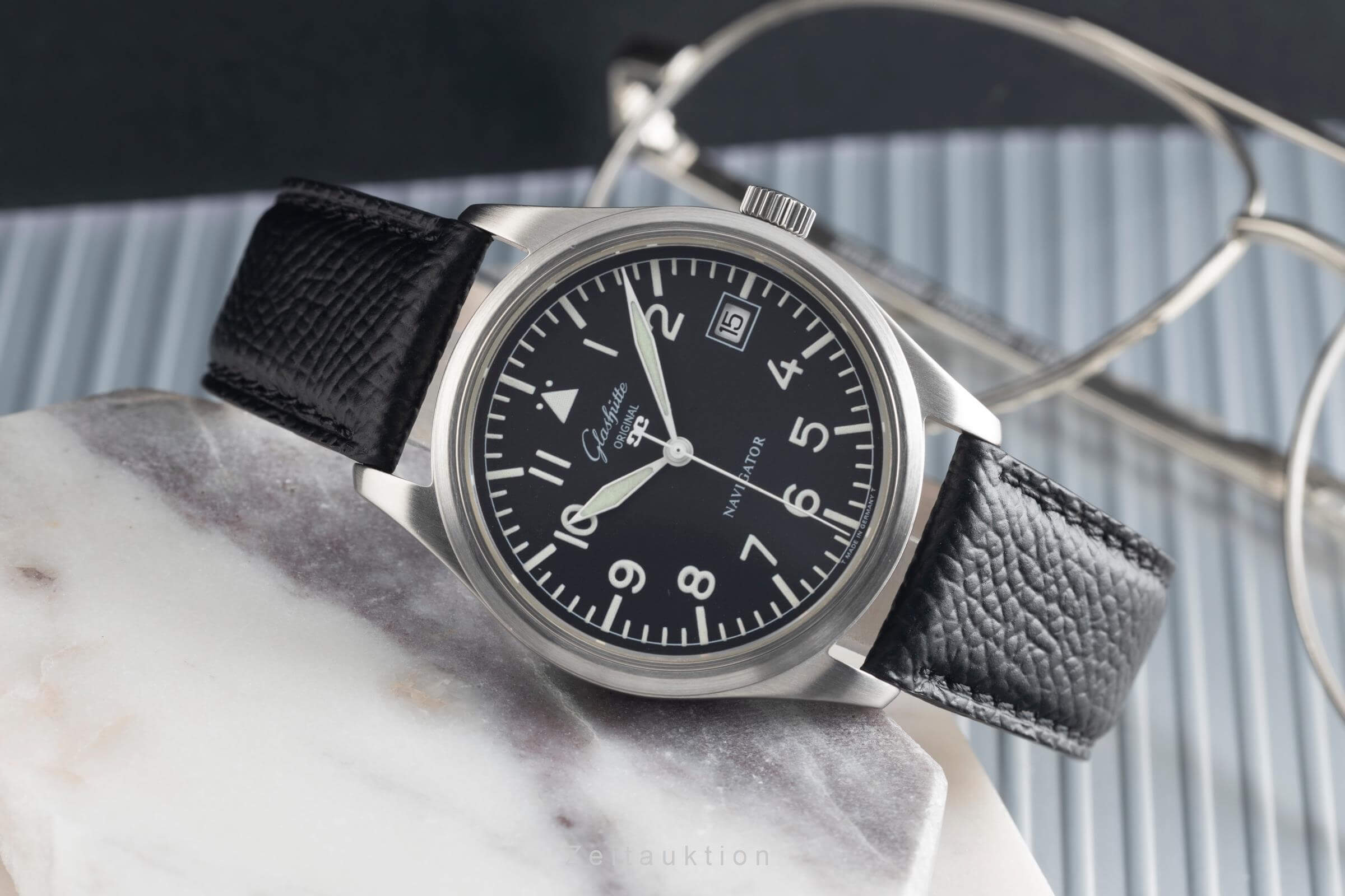 Glashütte Navigator acero automático reloj para caballeros 10-33-07-07-04  [2501617]