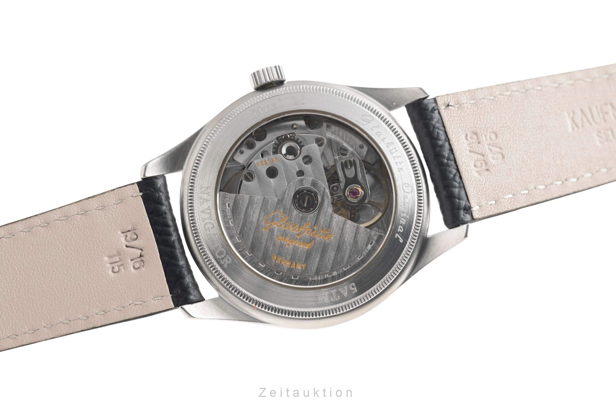 Glashütte Navigator acero automático reloj para caballeros 10-33-07-07-04  [2501617]