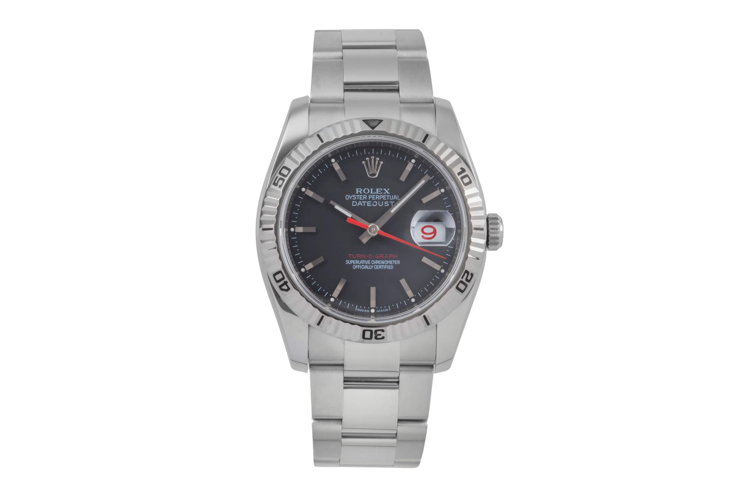 Rolex Datejust Turn-O-Graph acciaio / oro bianco automatismo orologio da uomo 116264  [2501667]