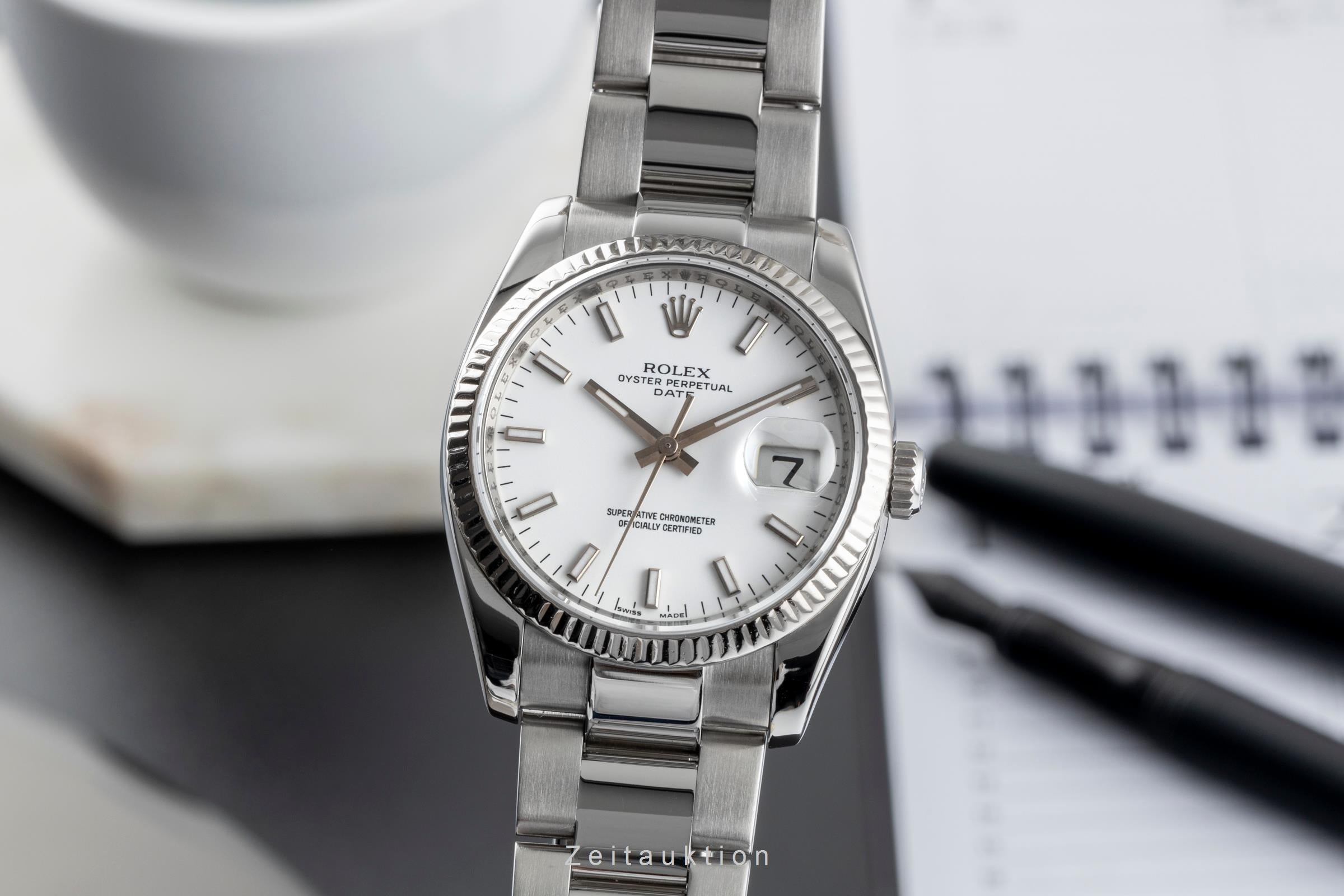 Rolex Date acier / or blanc automatique montre pour hommes 115234  [2501684]