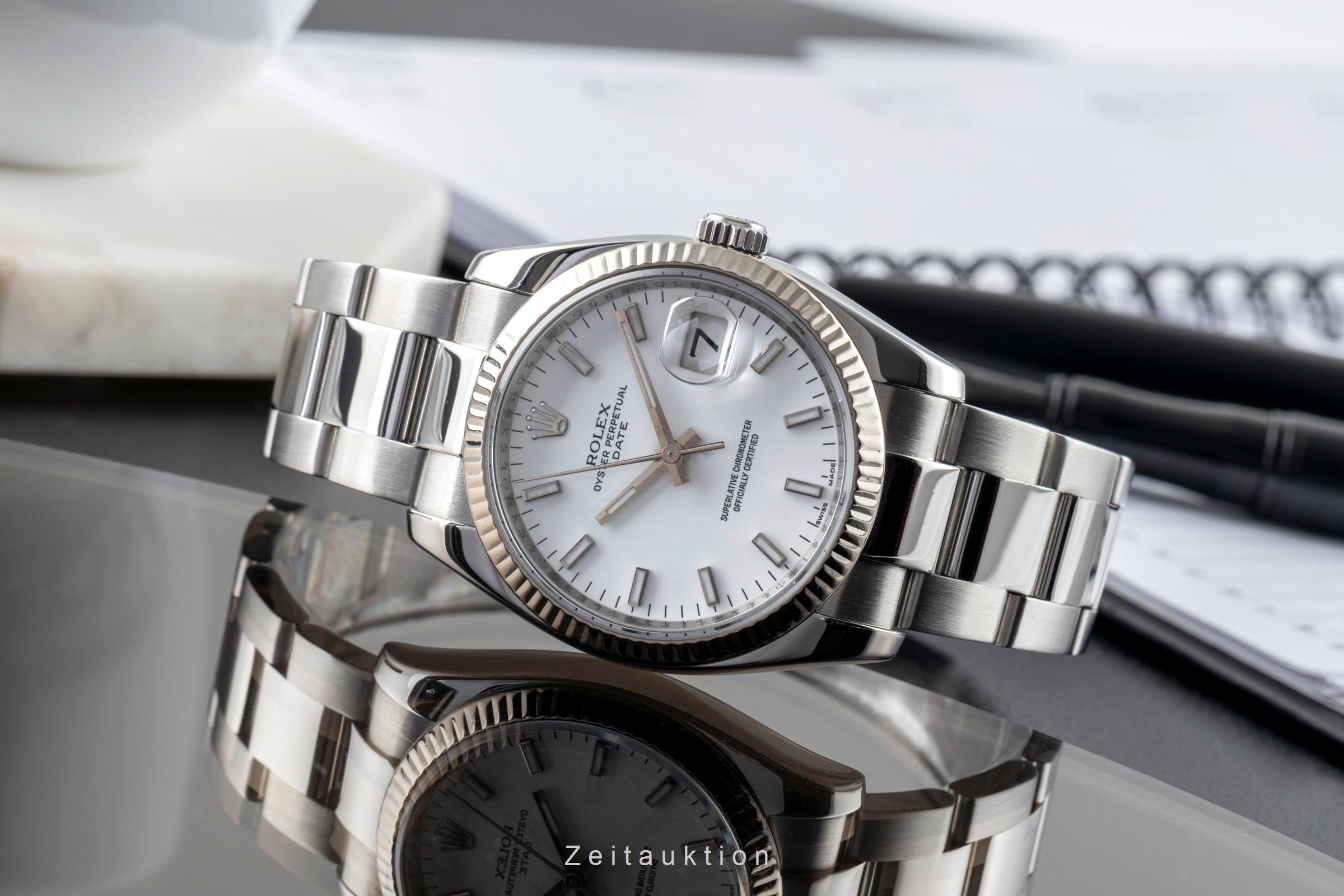 Rolex Date acier / or blanc automatique montre pour hommes 115234  [2501684]