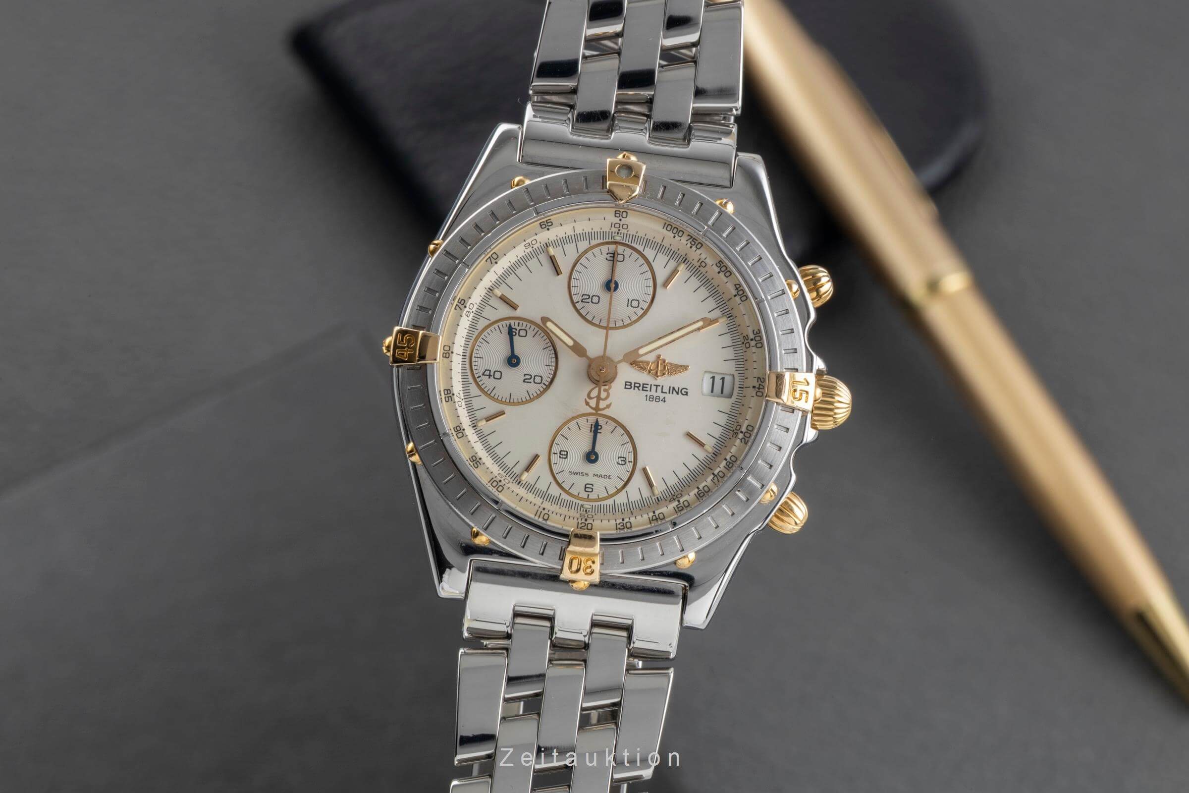Breitling Chronomat chronograph steel / gold automatic men's watch B13050  [2501714]