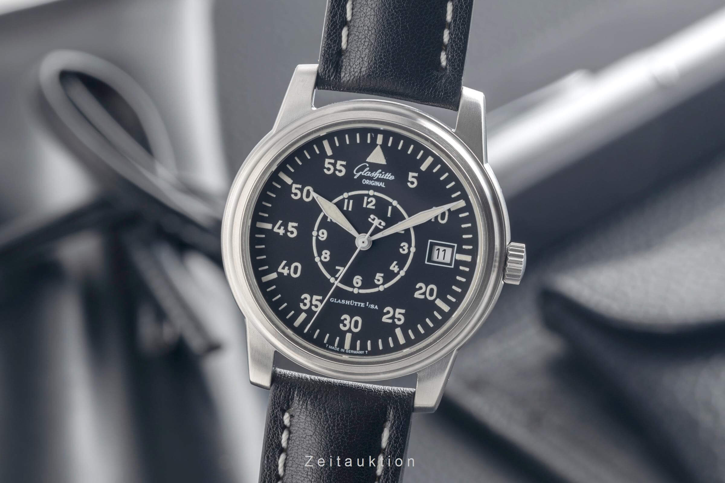 Glashütte Navigator acier automatique montre pour hommes 39-42-07-02-04  [2501730]