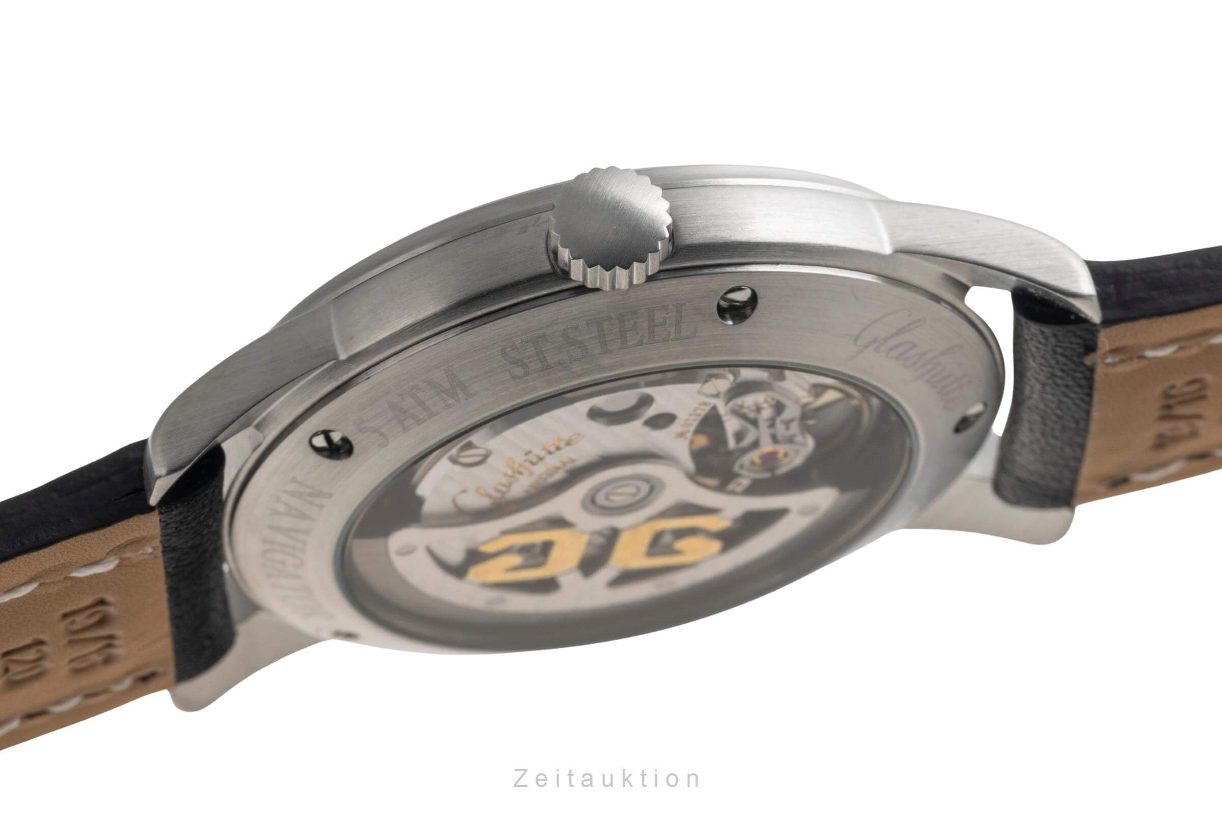 Glashütte Navigator acero automático reloj para caballeros 39-42-07-02-04  [2501730]