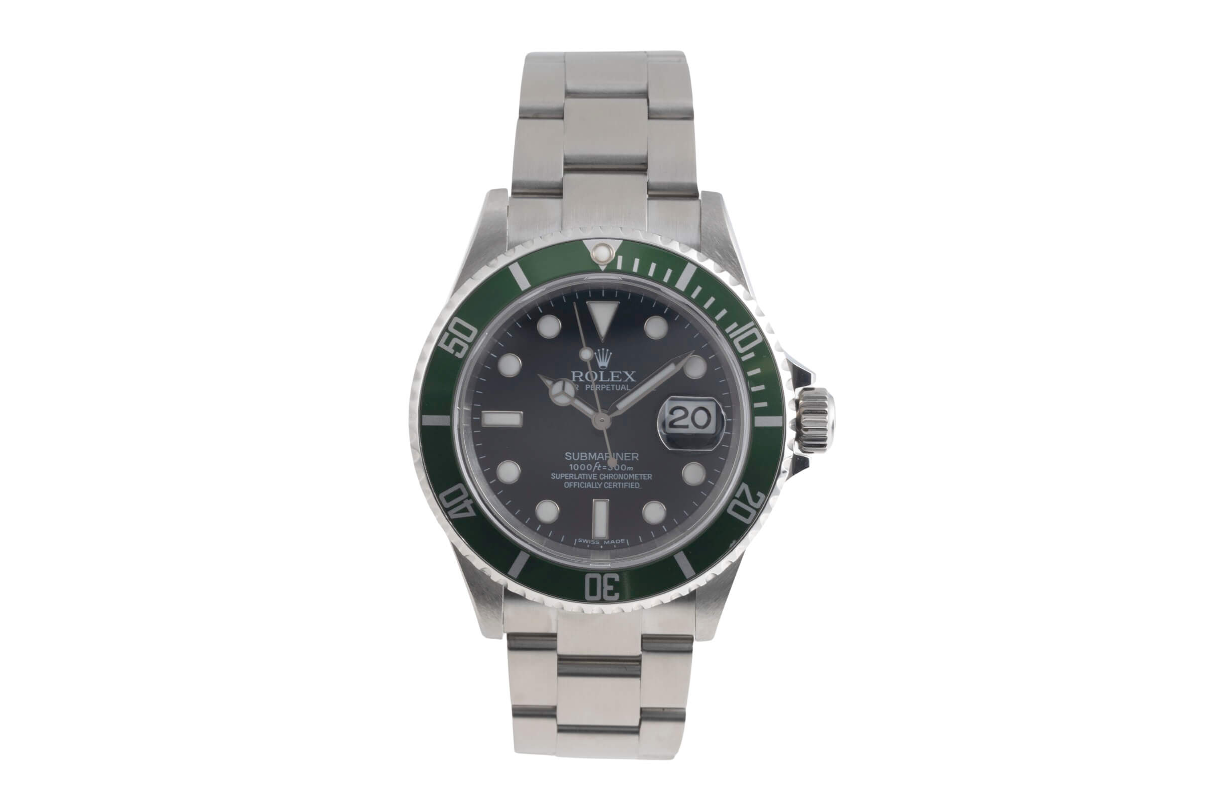 Rolex Submariner Date Kermit Automatik Stahl Herrenuhr Ref. 16610LV B&P 2007 [2501816]
