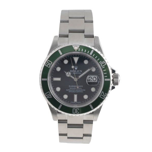 Rolex Submariner Date Kermit Automatik Stahl Herrenuhr Ref. 16610LV B&P 2007 [2501816]