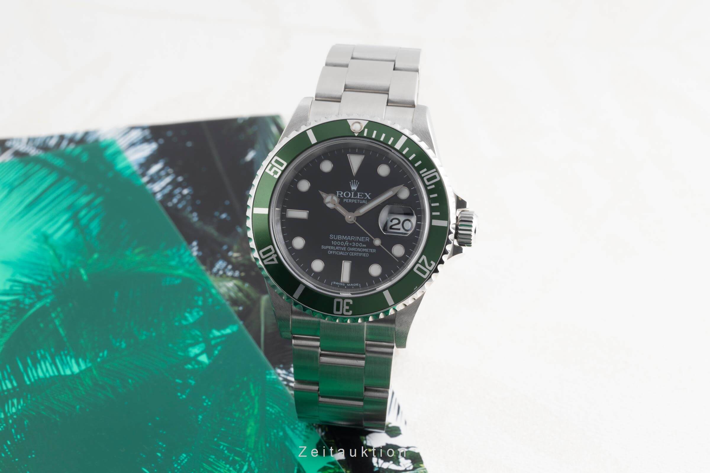 Rolex Submariner Date Kermit Automatik Stahl Herrenuhr Ref. 16610LV B&P 2007 [2501816]