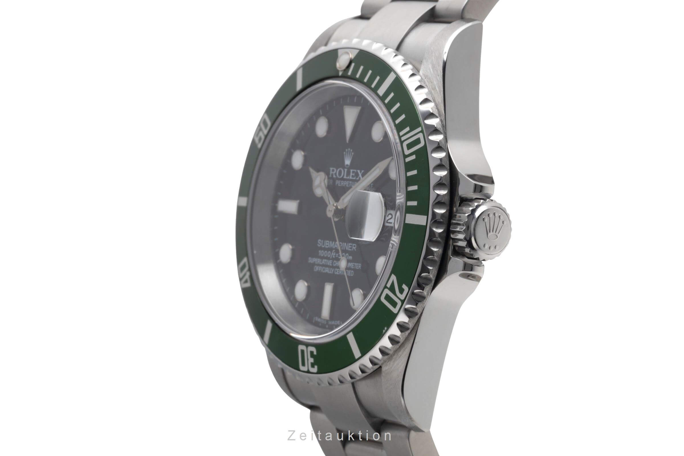 Rolex Submariner Date Kermit Automatik Stahl Herrenuhr Ref. 16610LV B&P 2007 [2501816]
