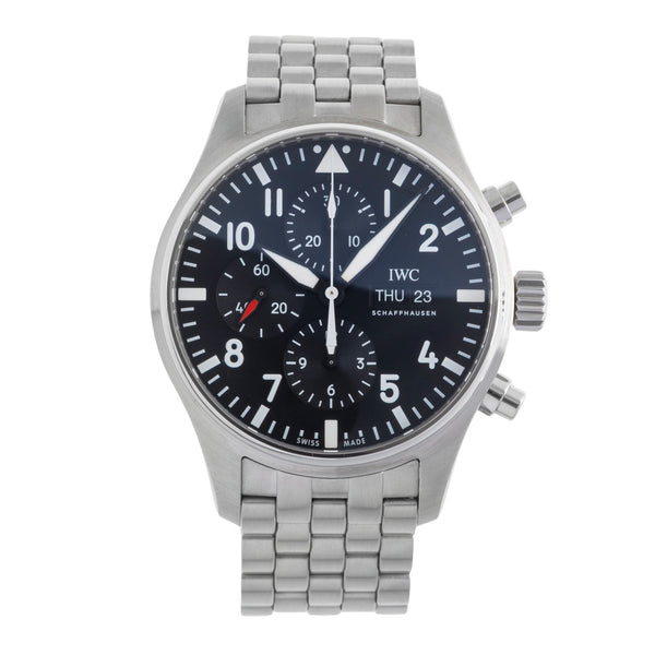 IWC Fliegerchronograph chronographe acier automatique montre pour hommes IW377710 LP: 9000EUR  [2501841]