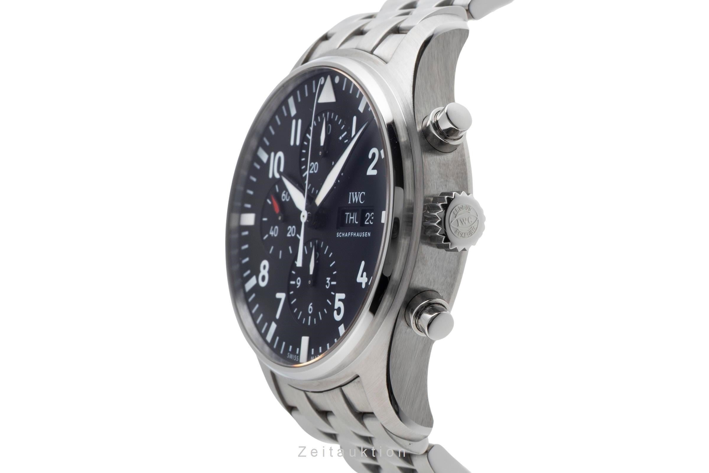 IWC Fliegerchronograph chronographe acier automatique montre pour hommes IW377710 LP: 9000EUR  [2501841]