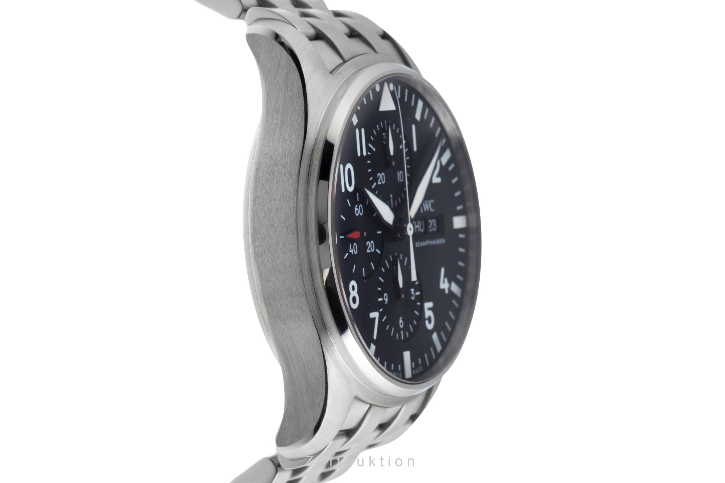 IWC Fliegerchronograph chronographe acier automatique montre pour hommes IW377710 LP: 9000EUR  [2501841]