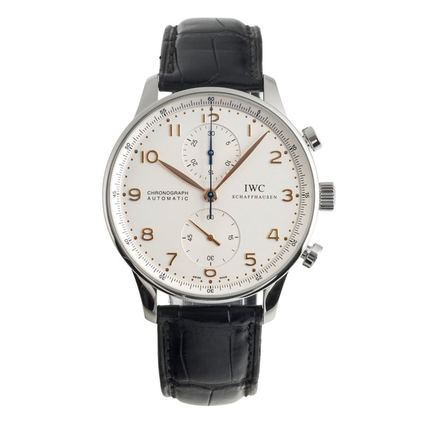 IWC Portugieser cronografo acciaio automatismo orologio da uomo IW371401 LP: 9100EUR  [2501847]