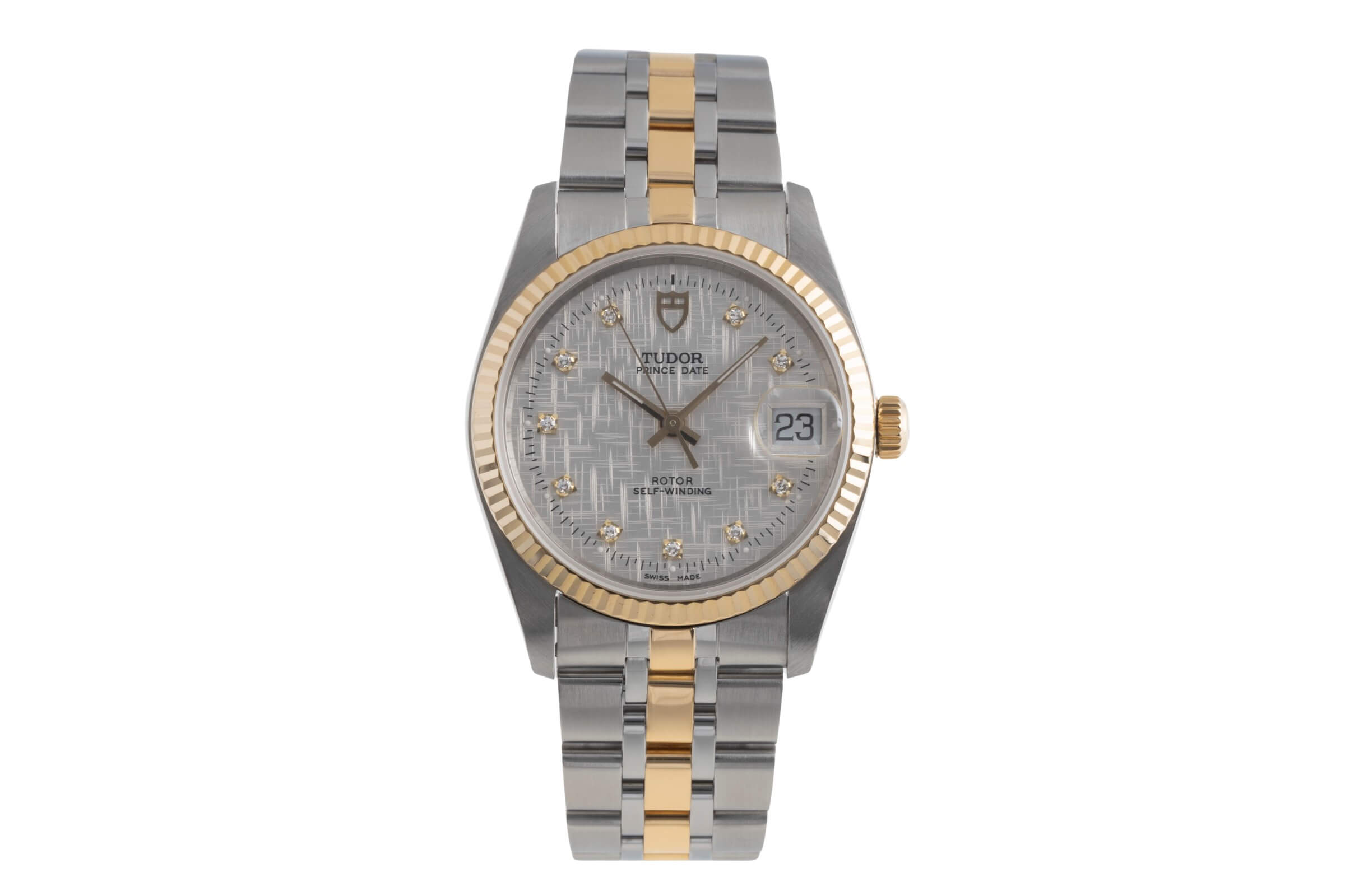 Tudor Prince Oysterdate Stahl / Gold Diamonds Automatik Ref. 74033 Papiere 2002 [2501856]