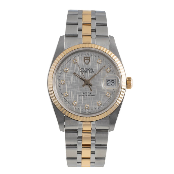 Tudor Prince Oysterdate Stahl / Gold Diamonds Automatik Ref. 74033 Papiere 2002 [2501856]