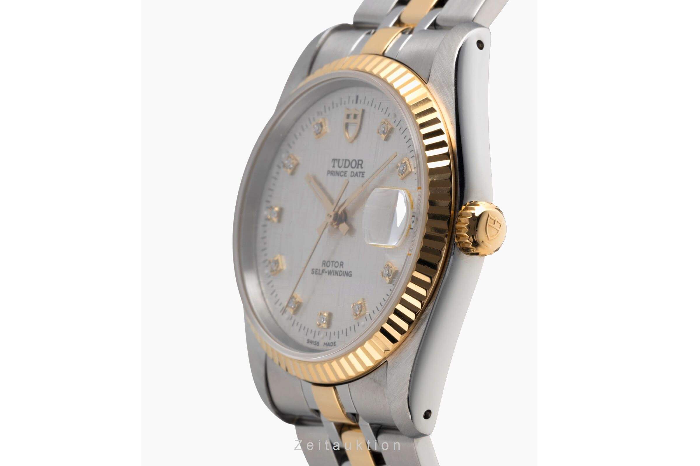 Tudor Prince Oysterdate Stahl / Gold Diamonds Automatik Ref. 74033 Papiere 2002 [2501856]
