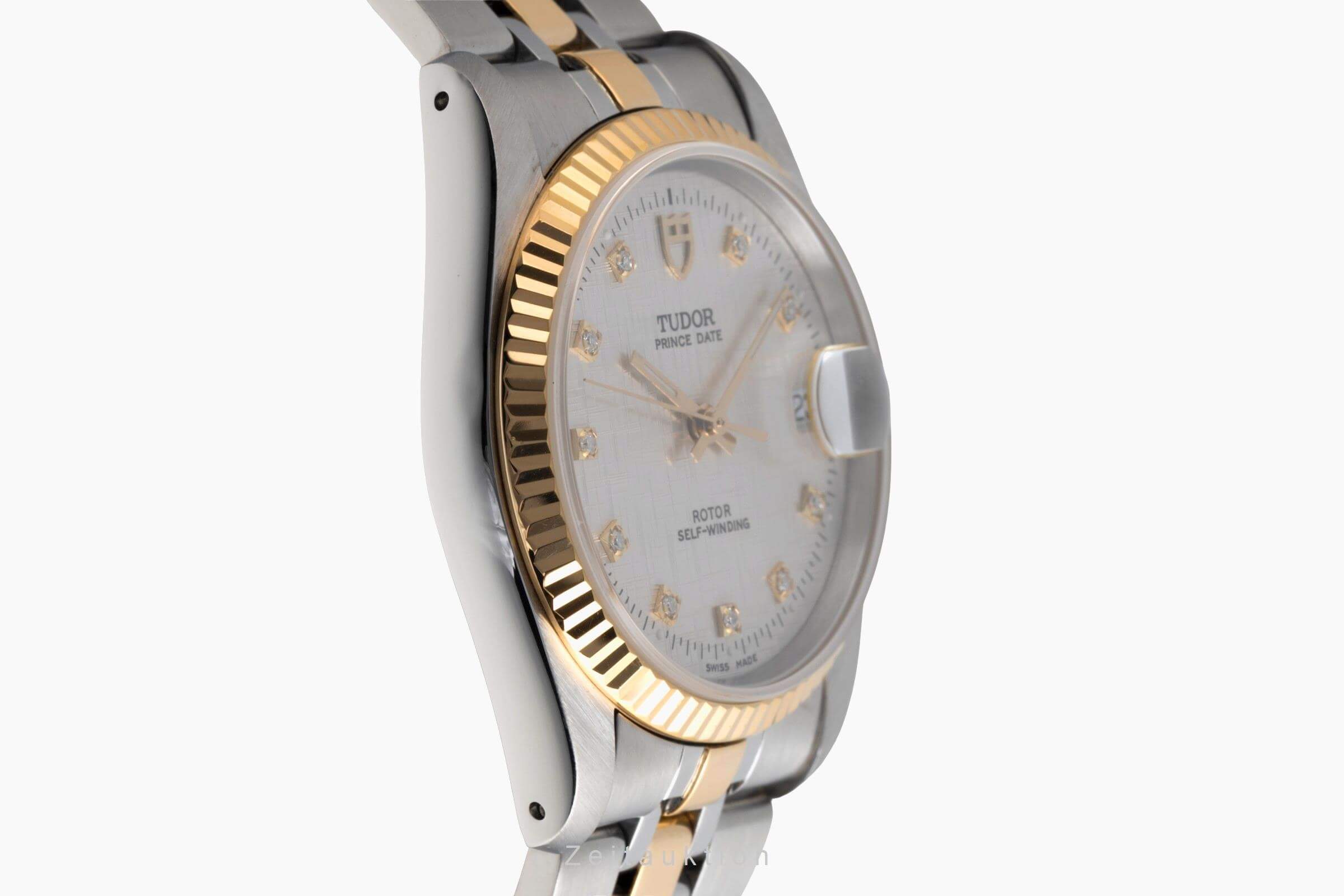 Tudor Prince Oysterdate Stahl / Gold Diamonds Automatik Ref. 74033 Papiere 2002 [2501856]