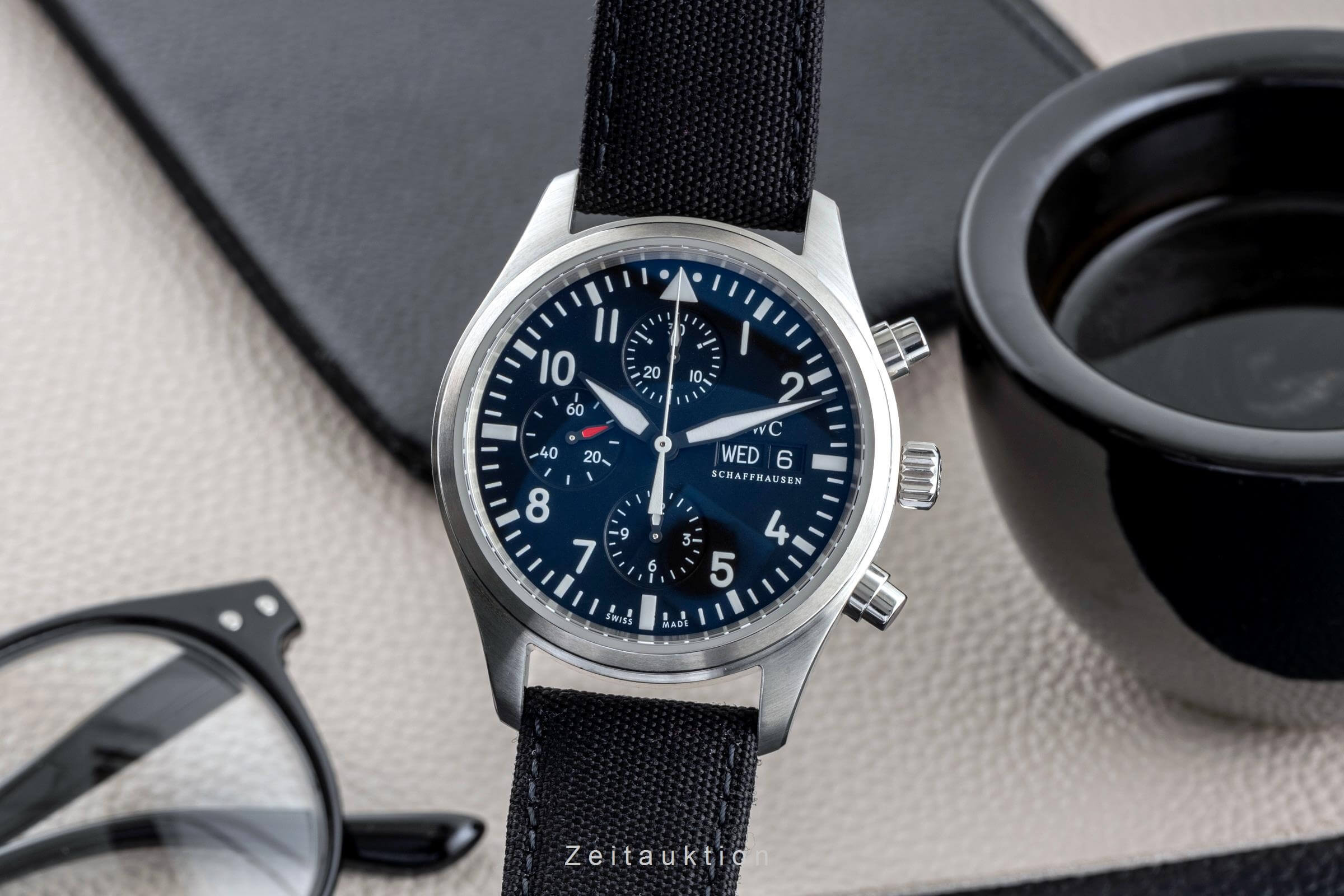 IWC Fliegerchronograph chronographe acier automatique montre pour hommes IW371704  [2501870]