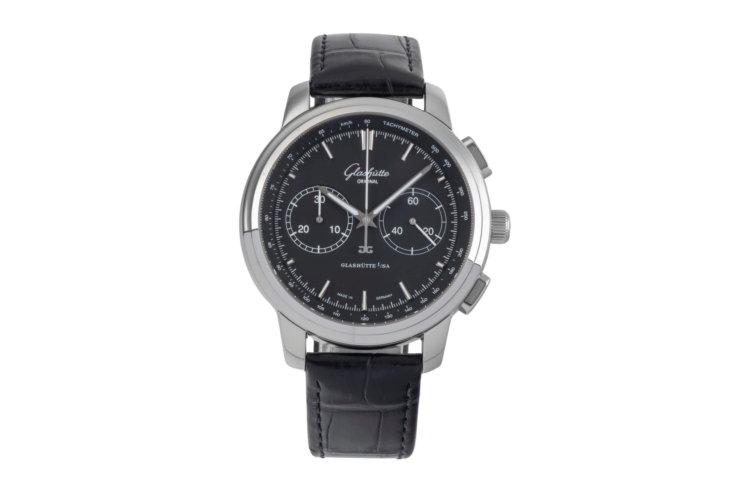 Glashütte Senator cronografo acciaio automatismo orologio da uomo 39-34-20-42-04 LP: 7800EUR  [2501890]