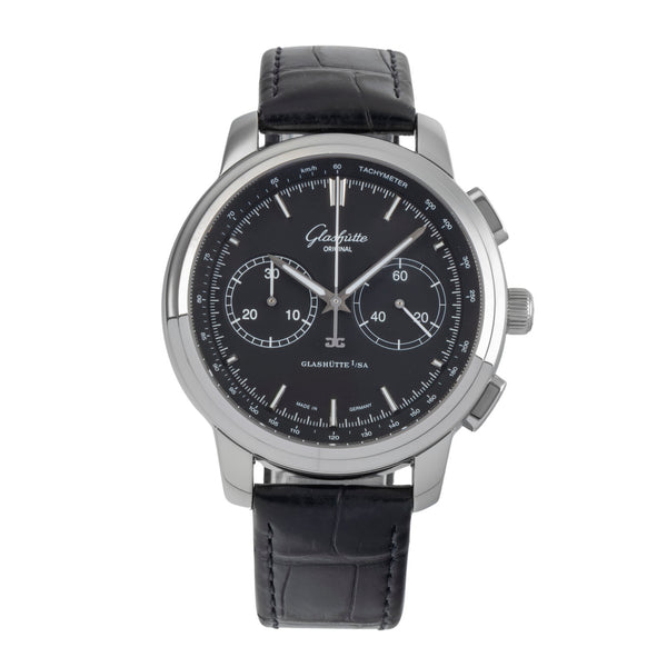 Glashütte Senator cronografo acciaio automatismo orologio da uomo 39-34-20-42-04 LP: 7800EUR  [2501890]