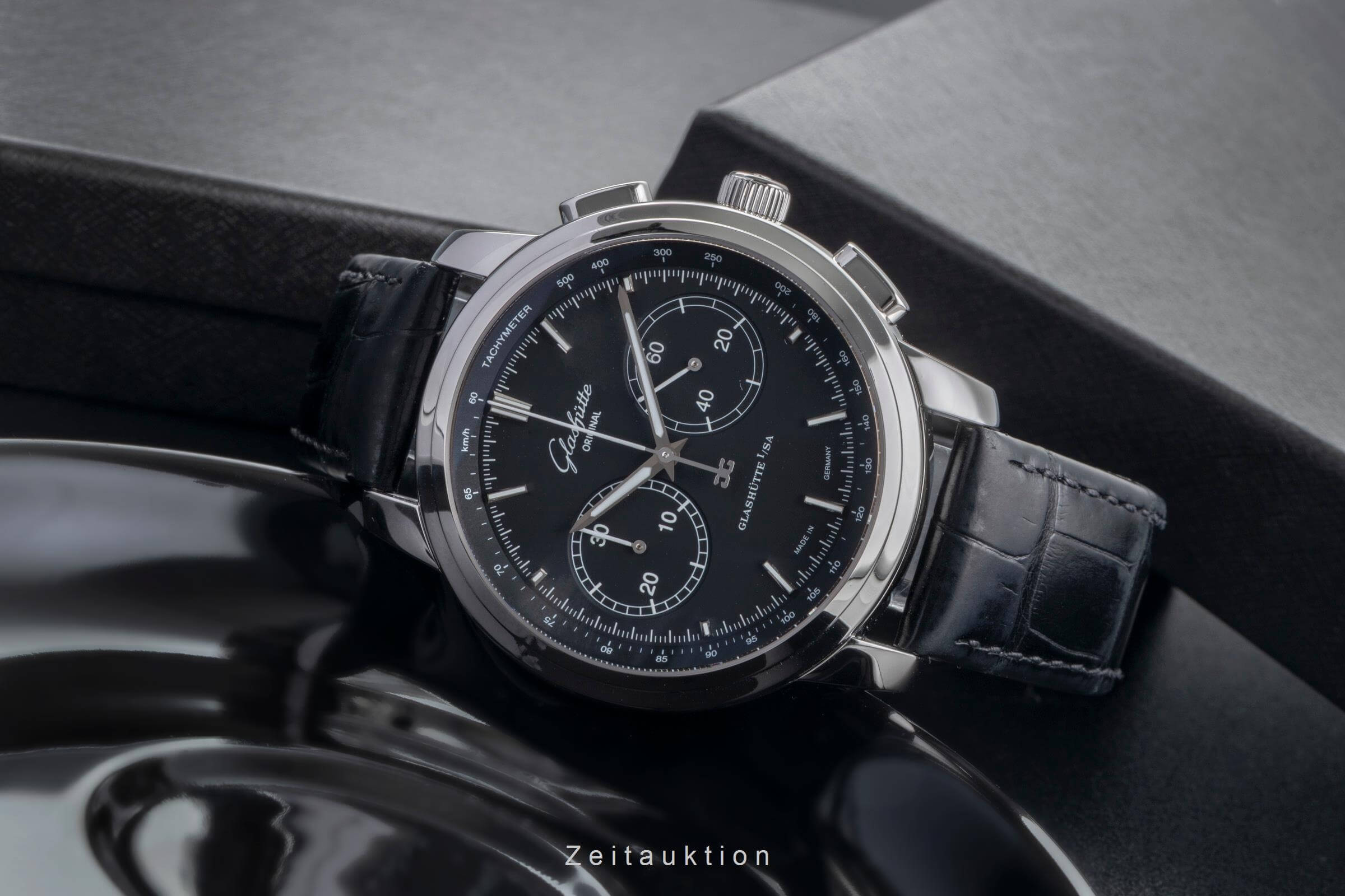 Glashütte Senator cronografo acciaio automatismo orologio da uomo 39-34-20-42-04 LP: 7800EUR  [2501890]