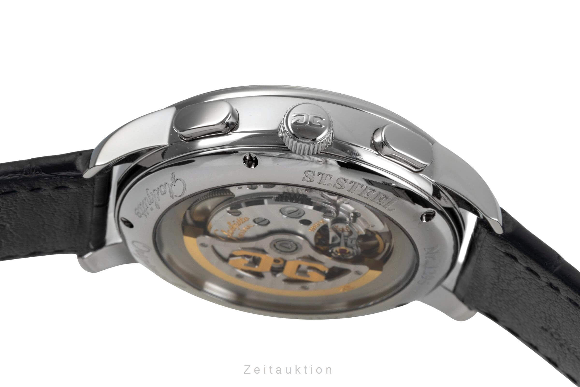 Glashütte Senator cronografo acciaio automatismo orologio da uomo 39-34-20-42-04 LP: 7800EUR  [2501890]