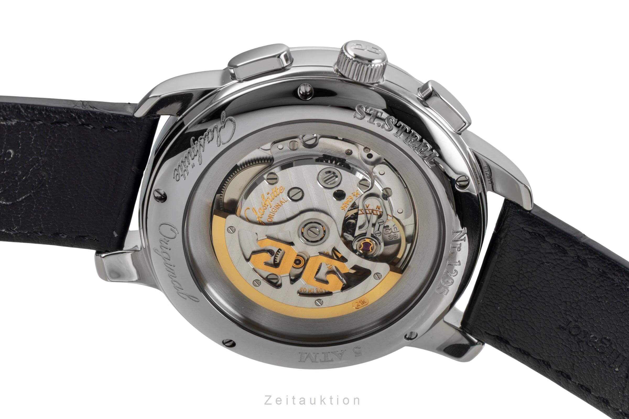 Glashütte Senator cronografo acciaio automatismo orologio da uomo 39-34-20-42-04 LP: 7800EUR  [2501890]