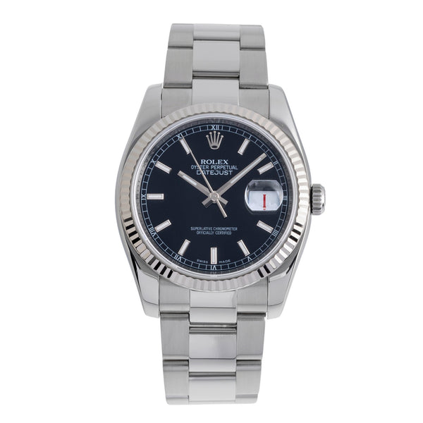 Rolex Datejust 36 Roulette Date Black Dial Stahl / Weissgold Oyster Ref. 116234 [2501900]