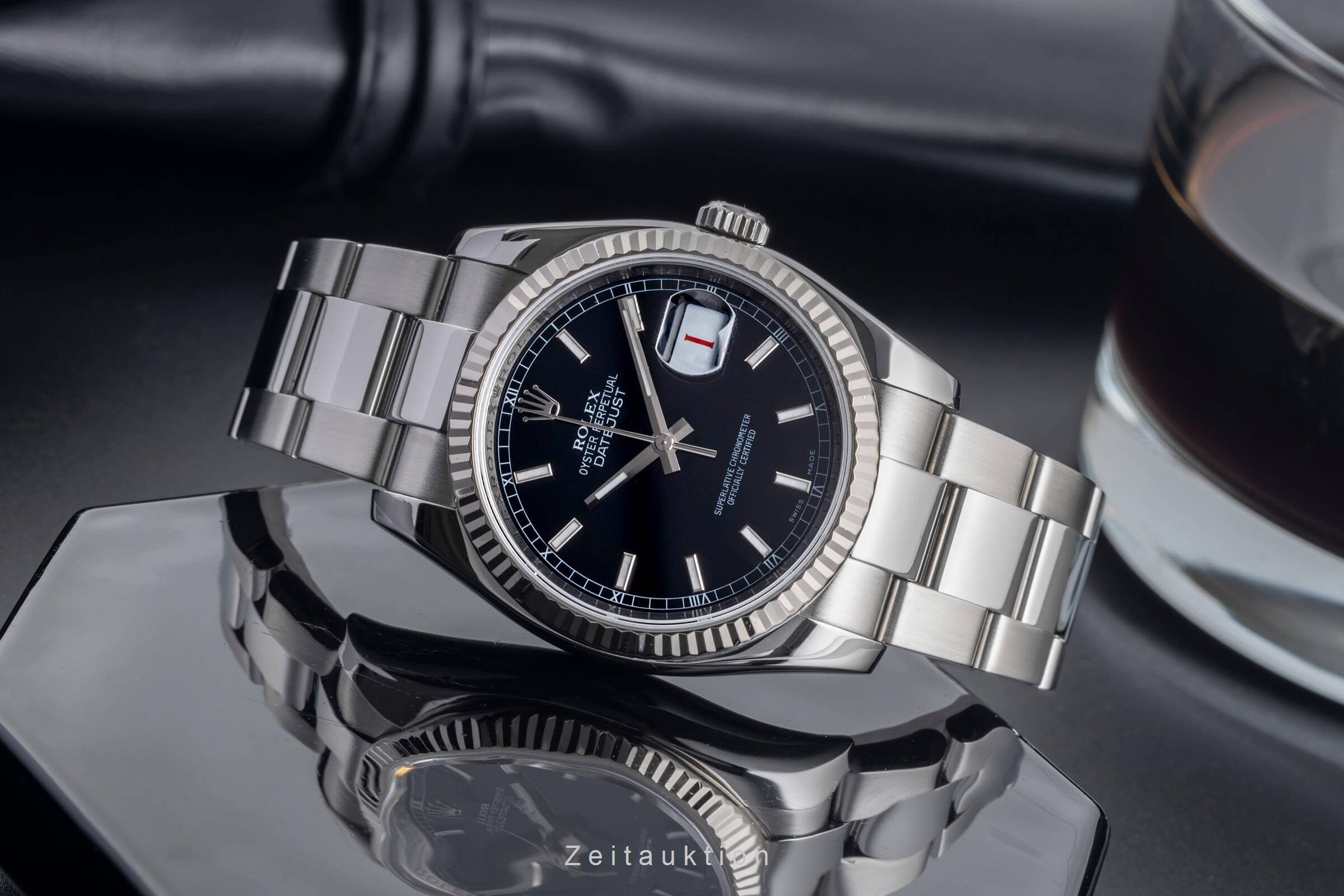 Rolex Datejust 36 Roulette Date Black Dial Stahl / Weissgold Oyster Ref. 116234 [2501900]