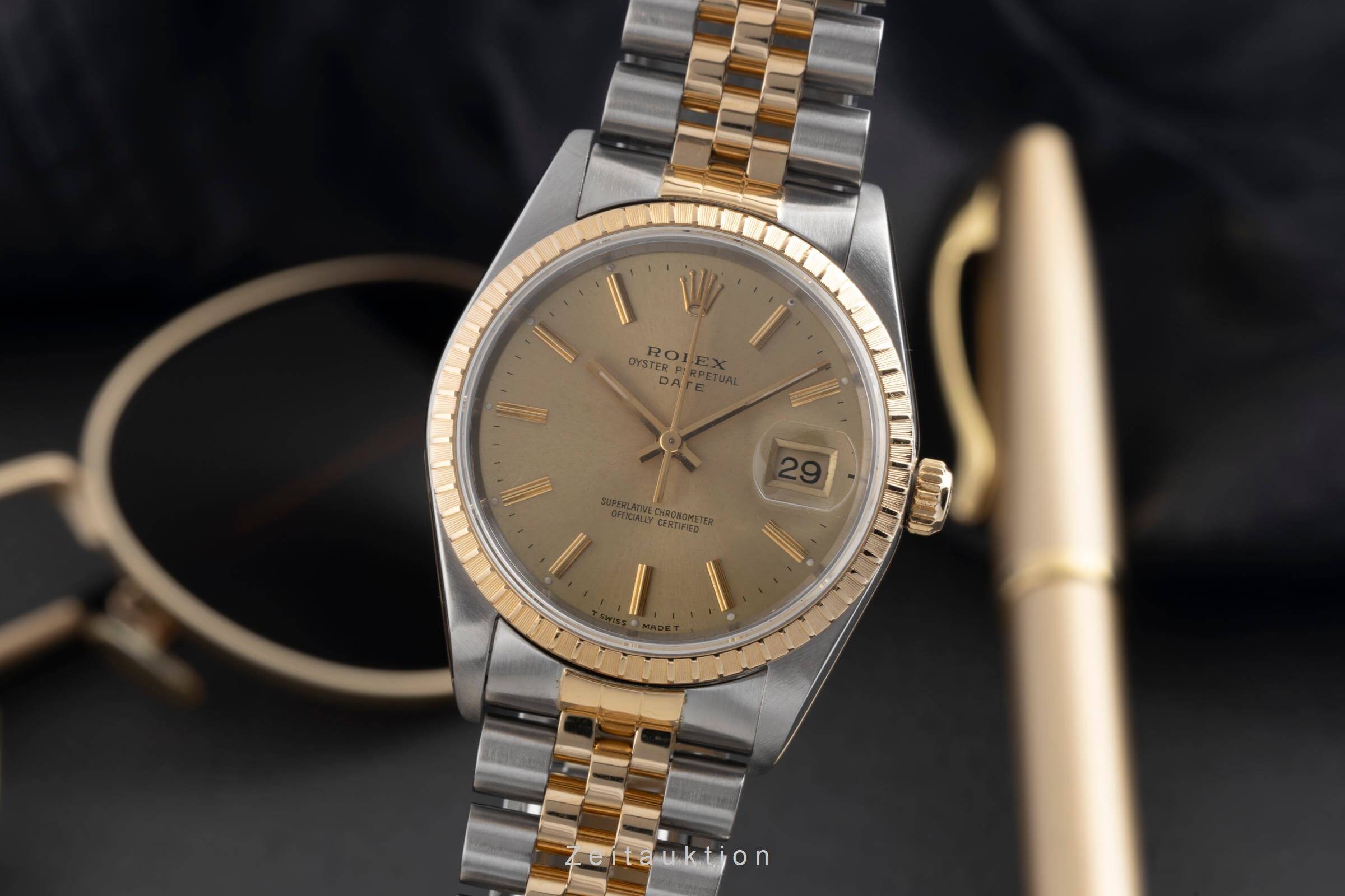 Rolex Date acciaio / oro automatismo orologio da uomo 15223  [2501907]