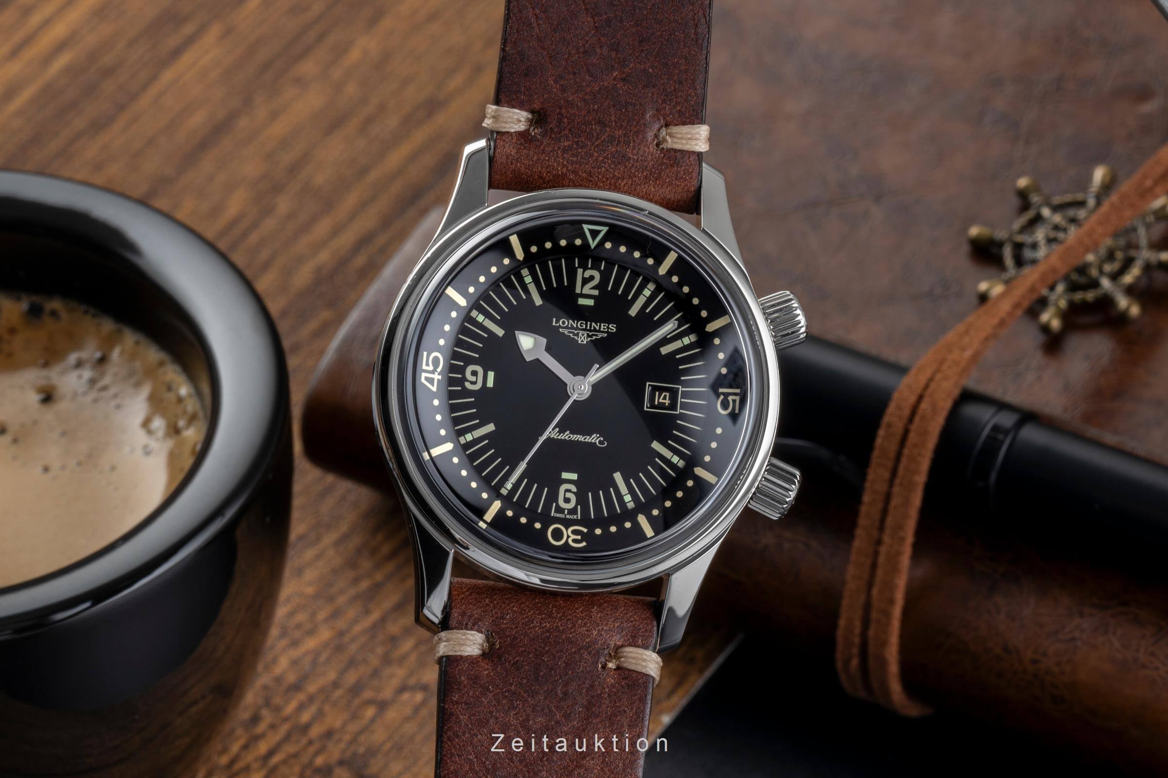 Longines Legend Diver Stahl Automatik Herrenuhr Ref. L3.374.4.50.0 B&P NP 2550 € [2501934]