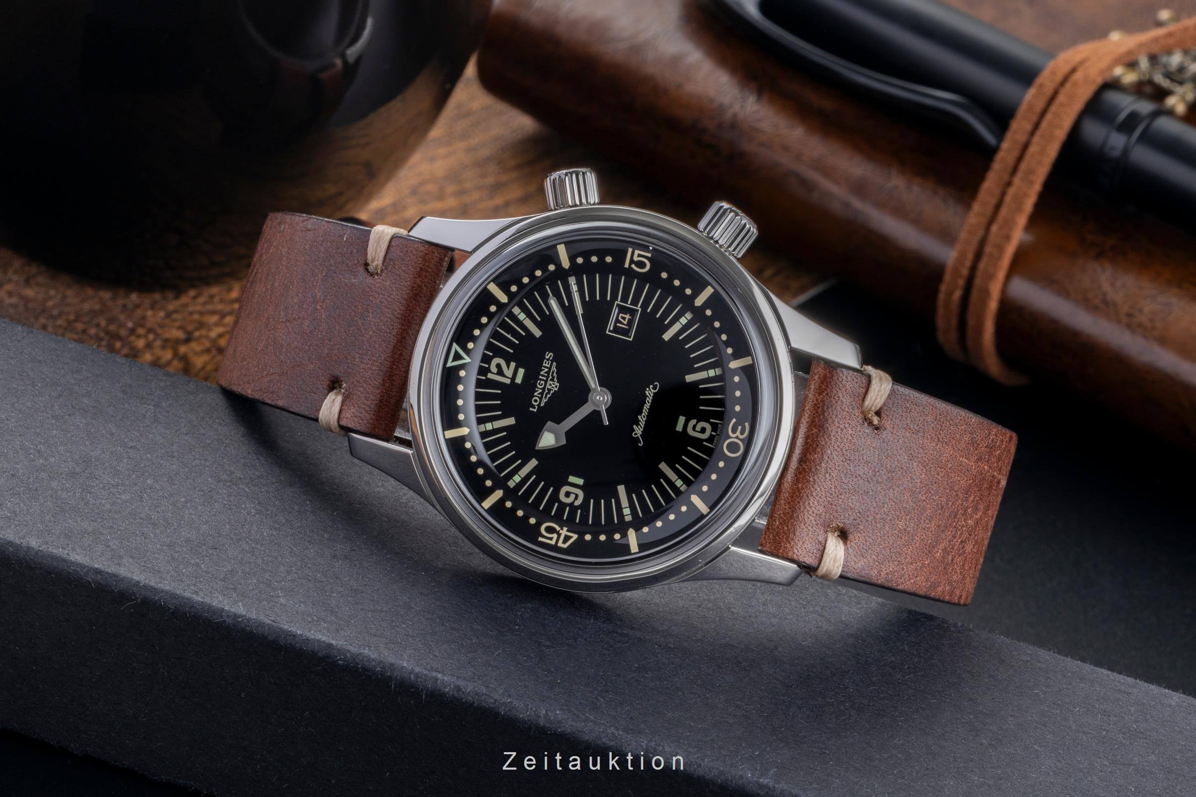 Longines Legend Diver Stahl Automatik Herrenuhr Ref. L3.374.4.50.0 B&P NP 2550 € [2501934]