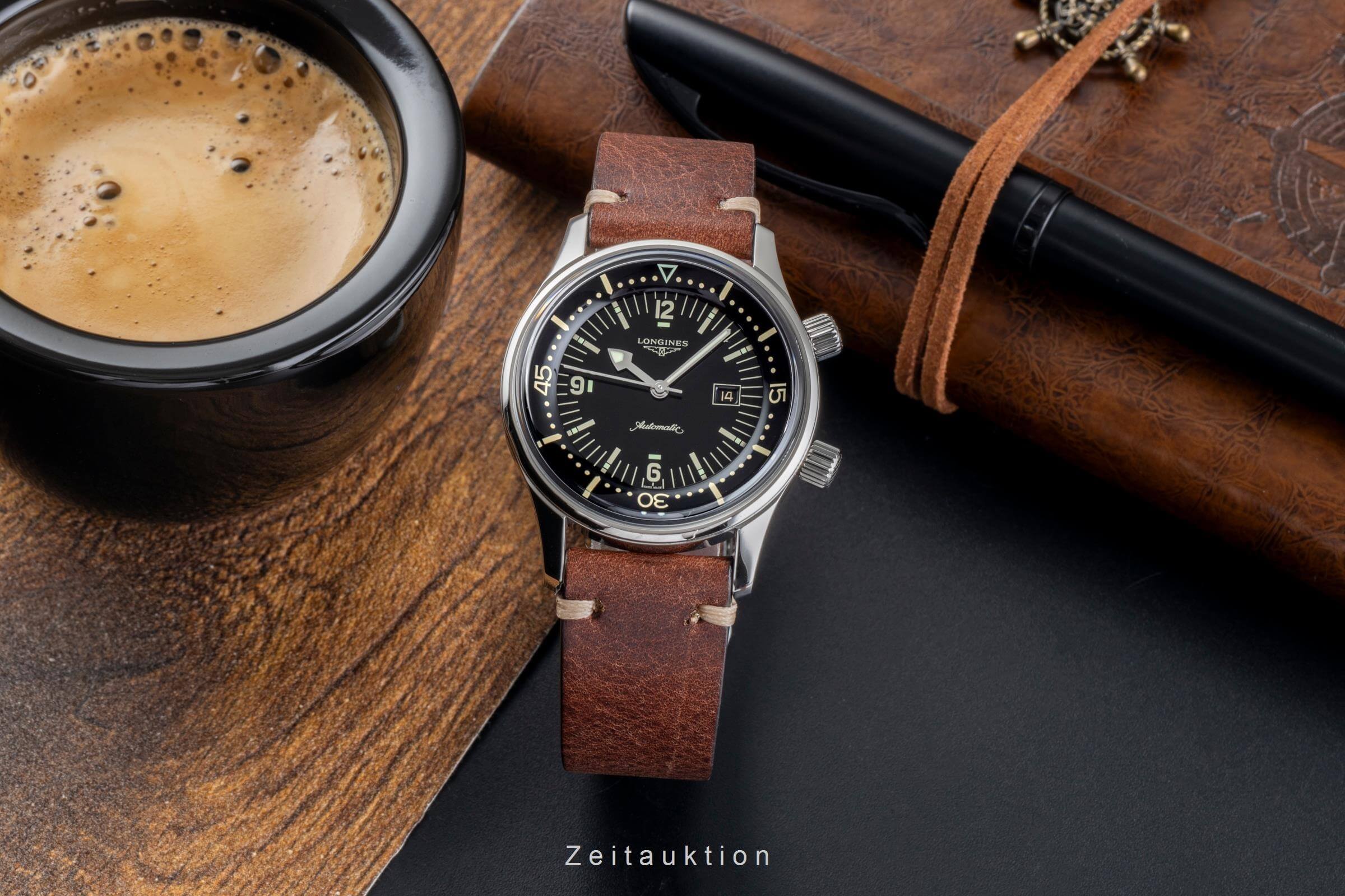 Longines Legend Diver Stahl Automatik Herrenuhr Ref. L3.374.4.50.0 B&P NP 2550 € [2501934]