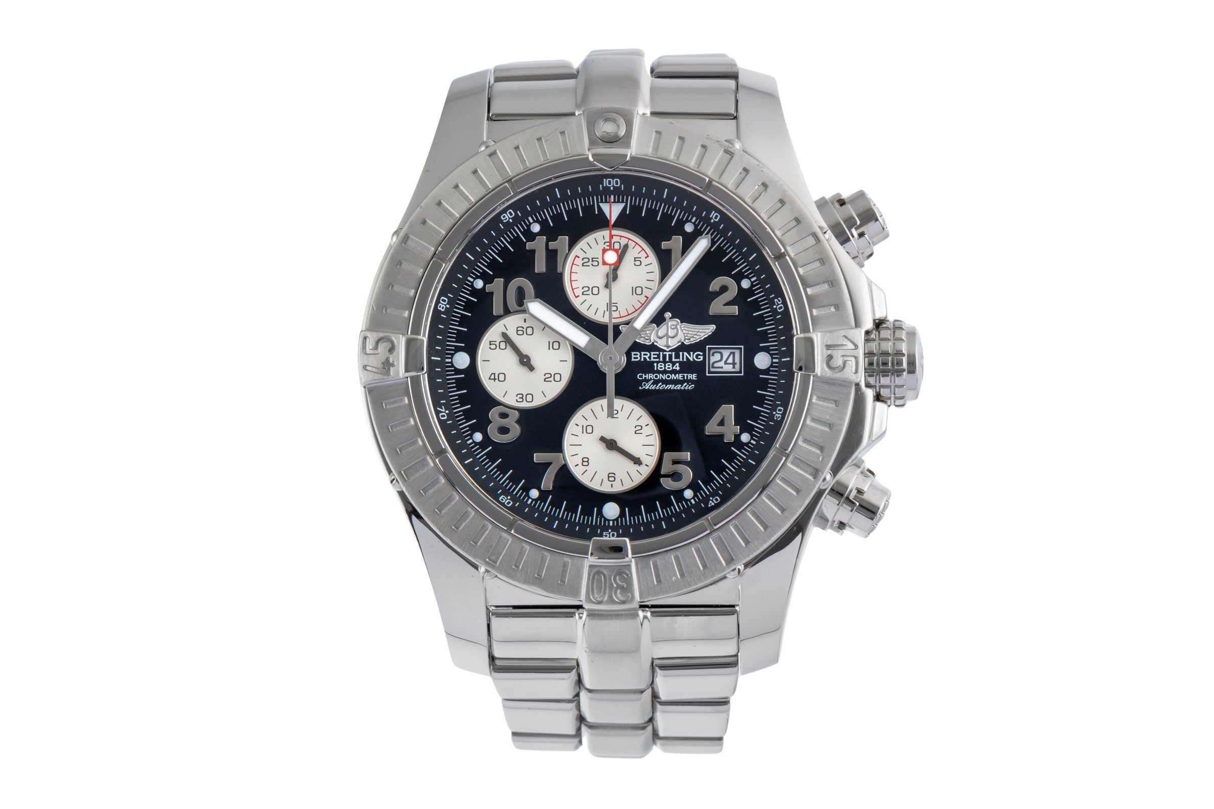 Breitling Super Avenger chronograph steel automatic Kal. B13 Ref