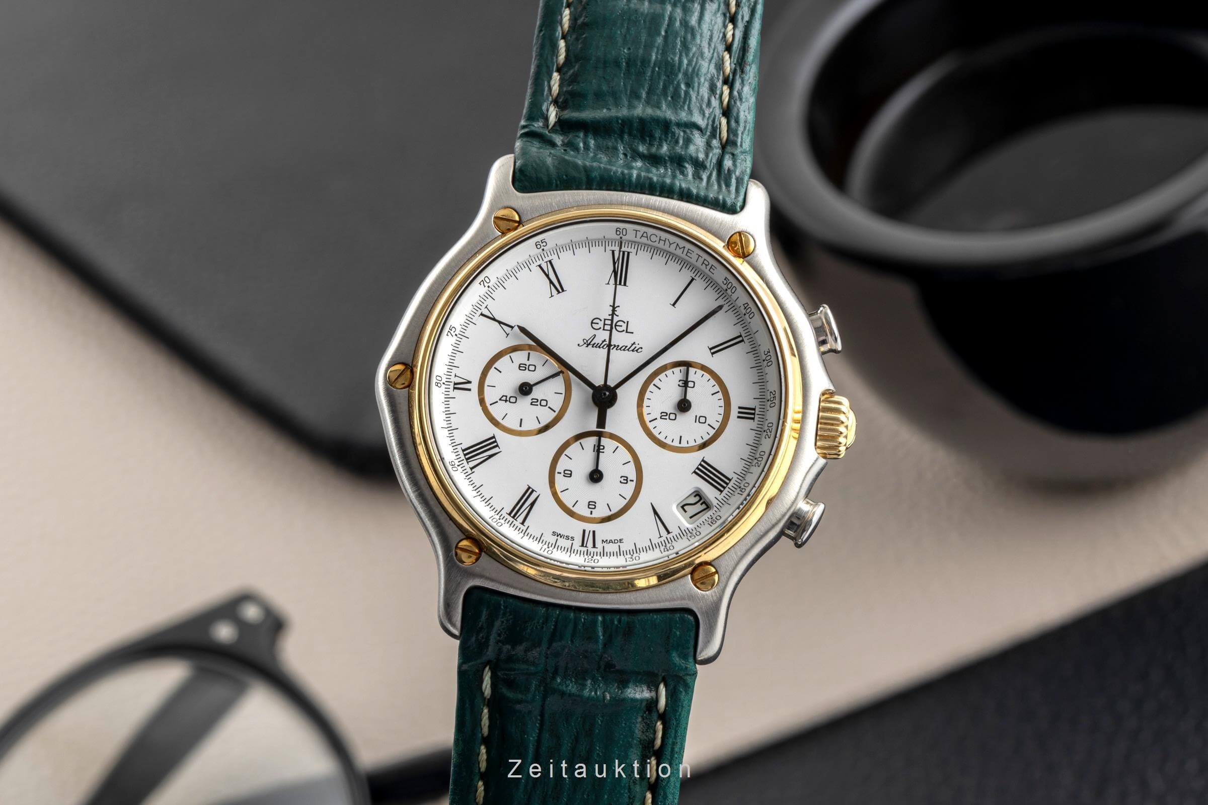 Ebel 1911 chronographe acier / or  automatique montre pour hommes 1134801  [2501988]