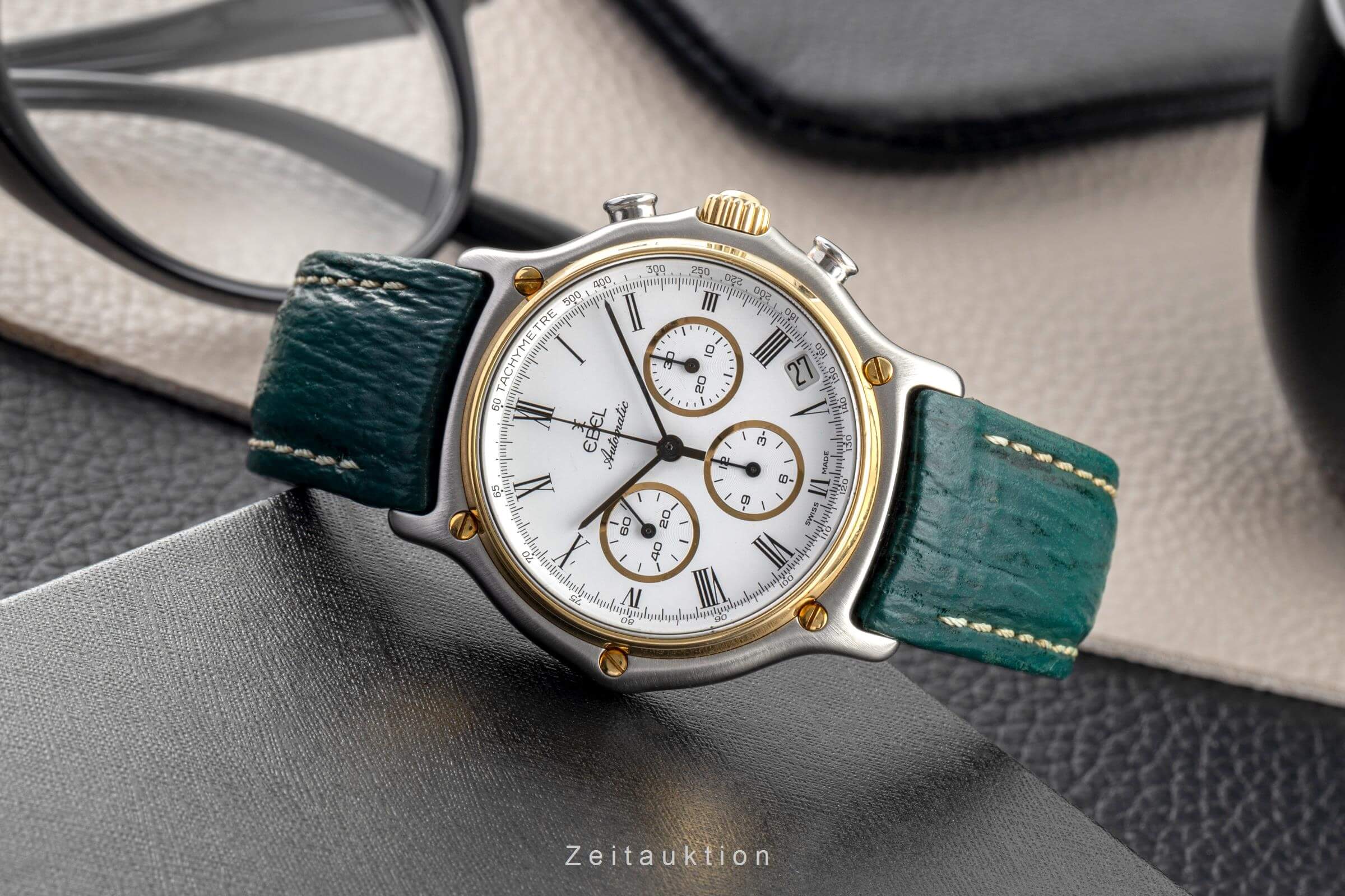 Ebel 1911 chronographe acier / or  automatique montre pour hommes 1134801  [2501988]