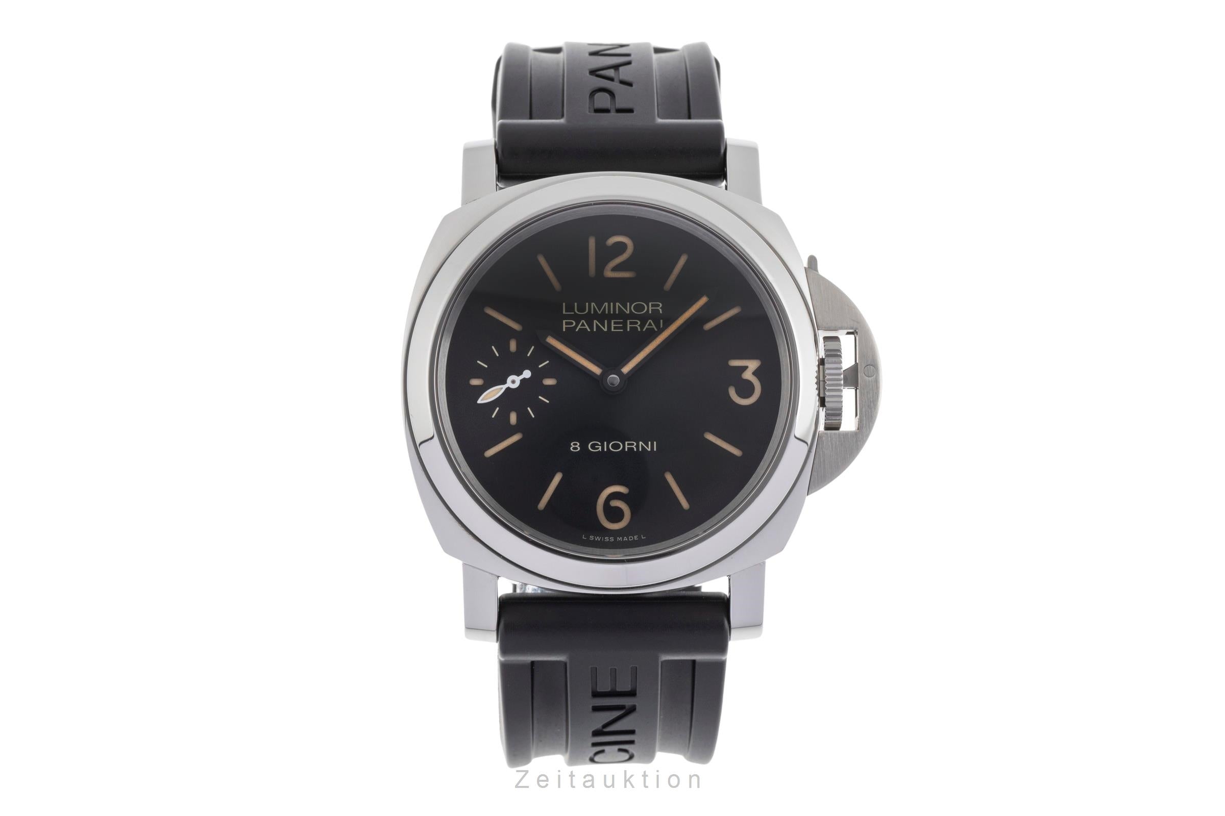 Panerai Luminor Base 8 Days Stahl Handaufzug Herrenuhr Ref. PAM00915 B&P 2020 [2501991]