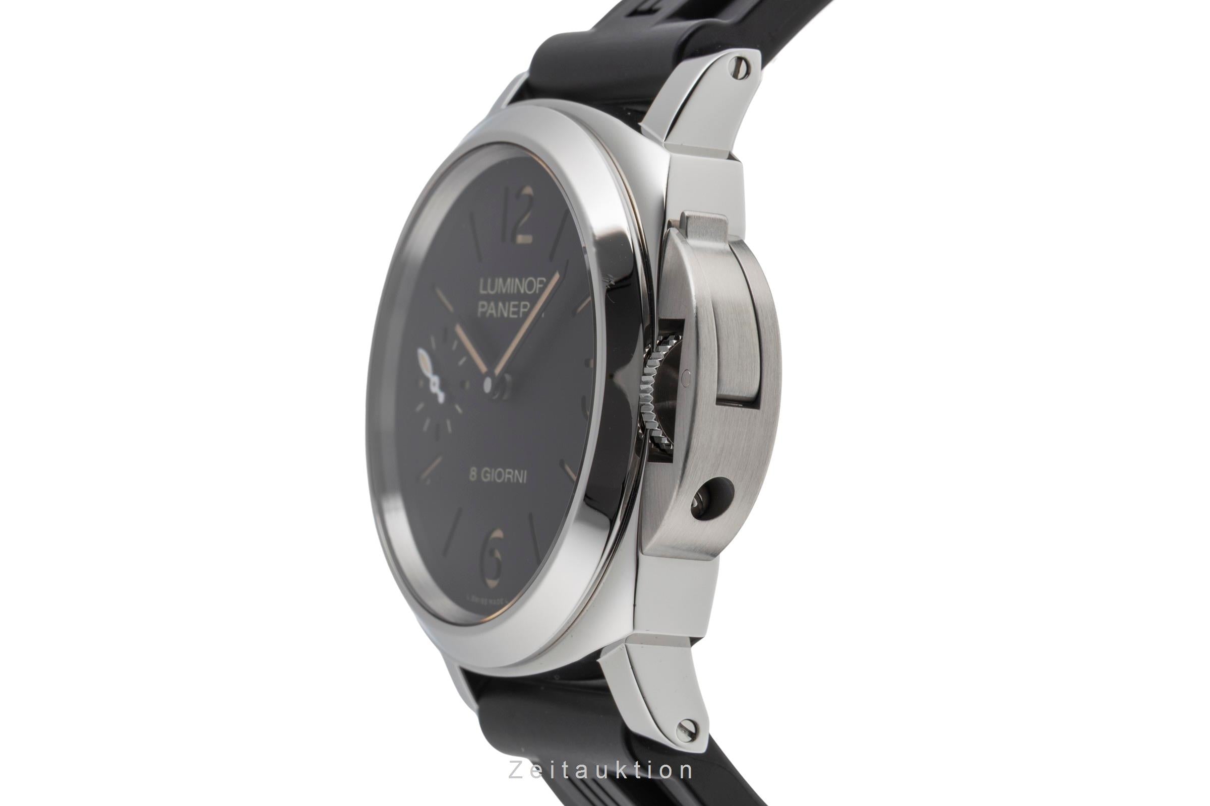 Panerai Luminor Base 8 Days Stahl Handaufzug Herrenuhr Ref. PAM00915 B&P 2020 [2501991]