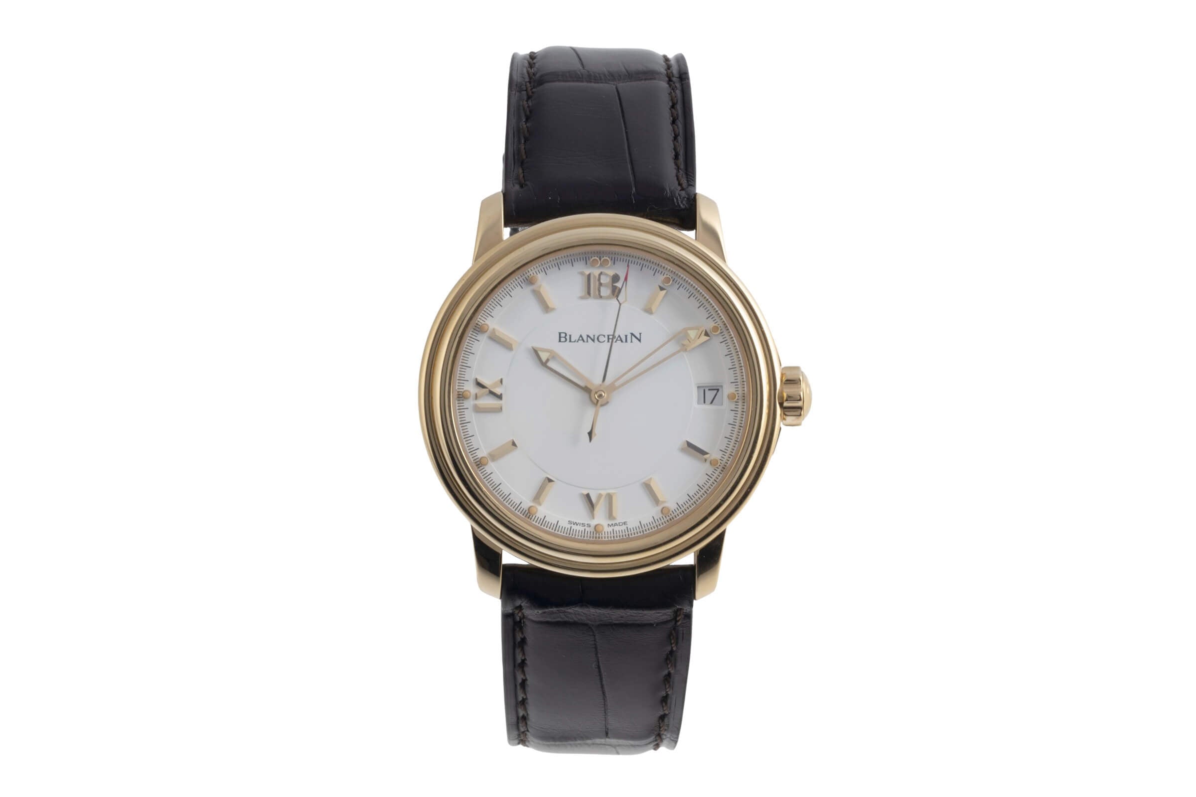 Blancpain Leman or 18 ct automatique montre pour hommes 2100-1418-53 LP: 19050EUR  [2502003]