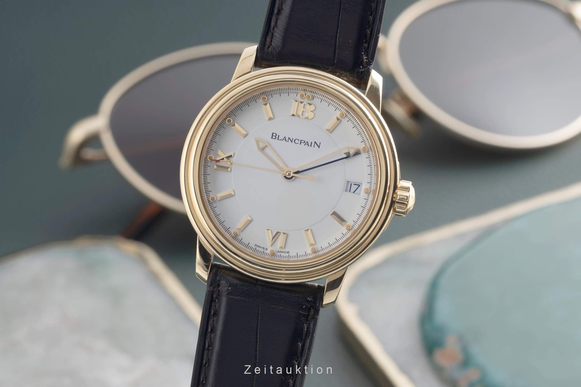 Blancpain Leman or 18 ct automatique montre pour hommes 2100-1418-53 LP: 19050EUR  [2502003]