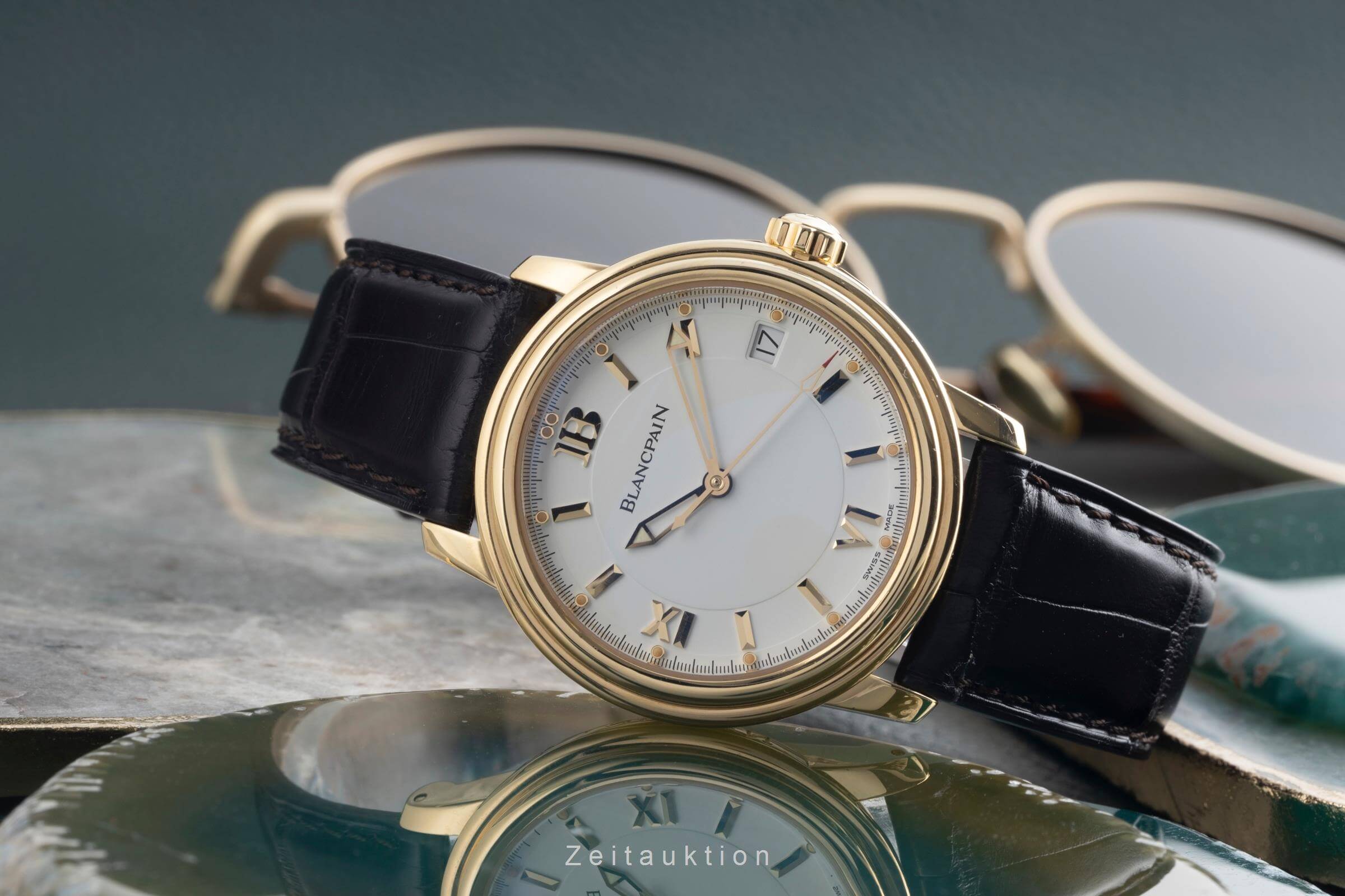 Blancpain Leman or 18 ct automatique montre pour hommes 2100-1418-53 LP: 19050EUR  [2502003]