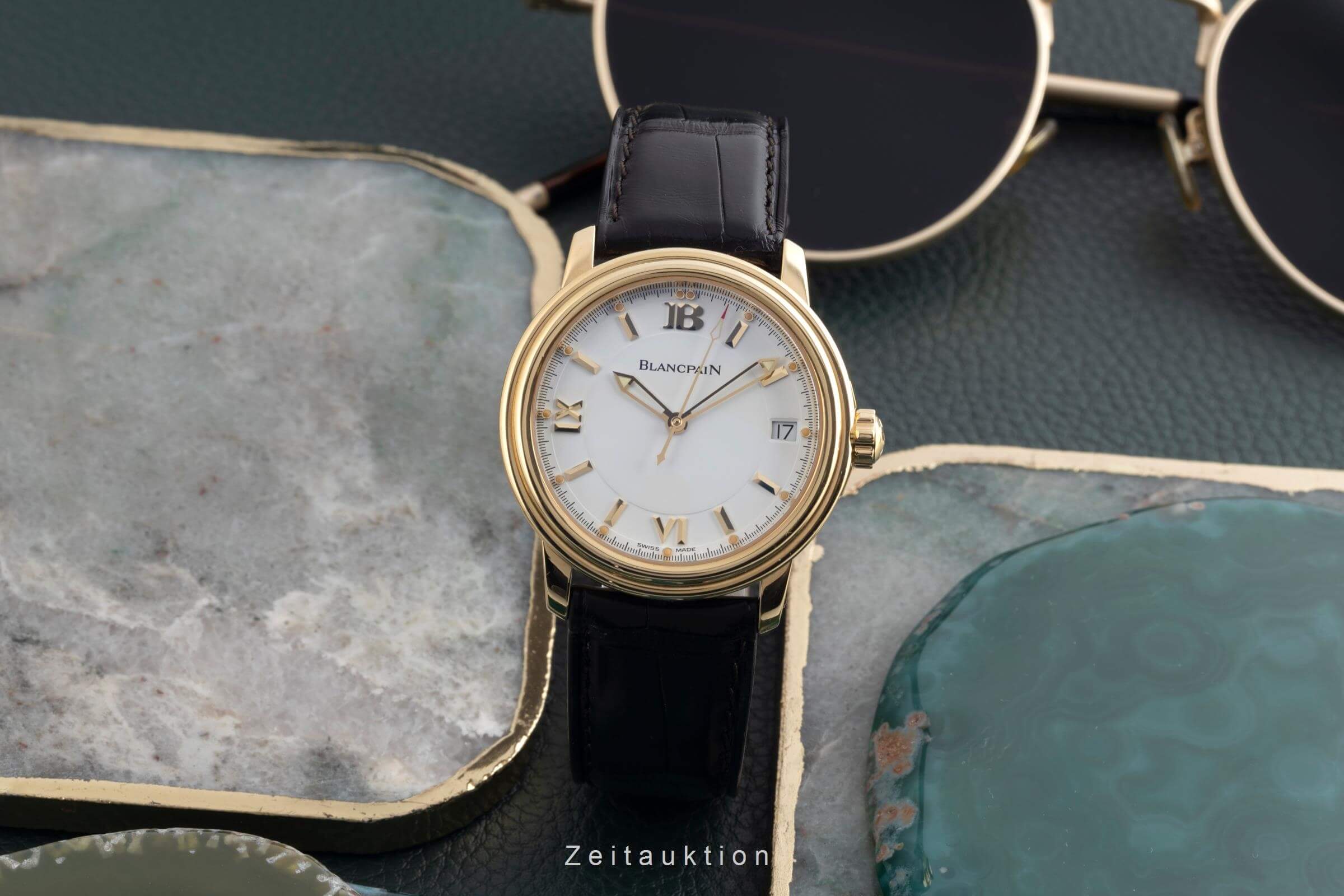 Blancpain Leman or 18 ct automatique montre pour hommes 2100-1418-53 LP: 19050EUR  [2502003]