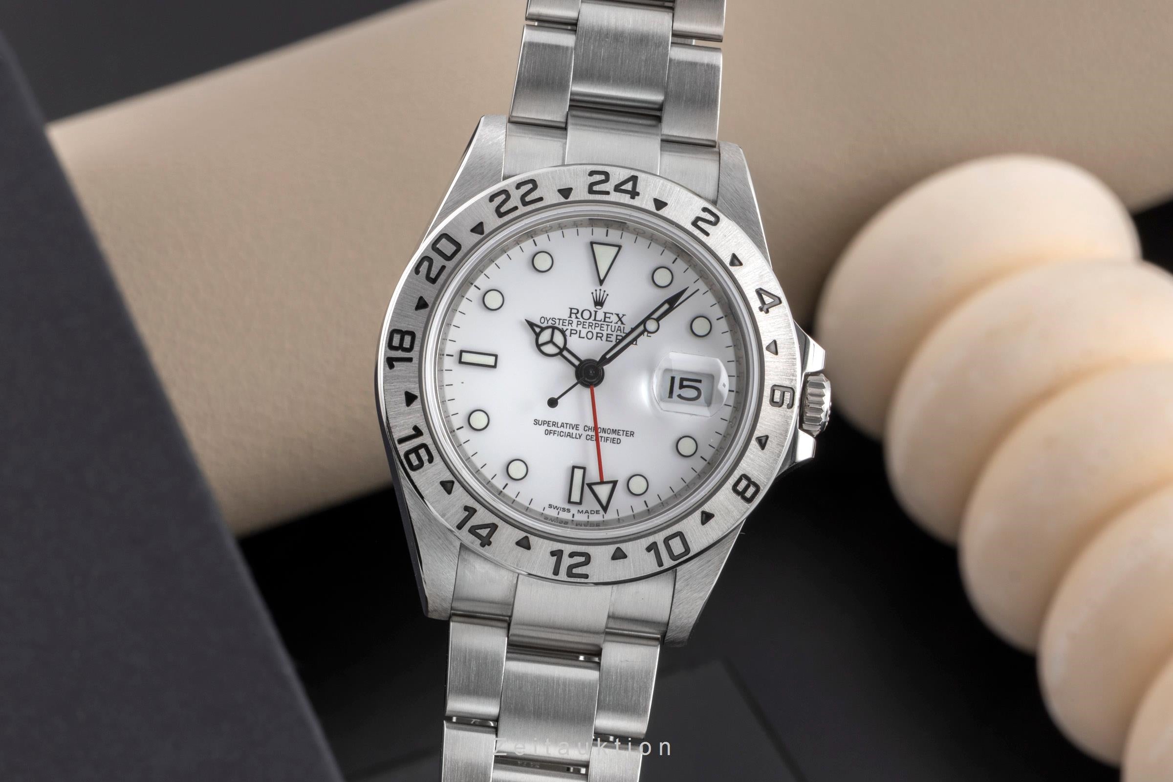 Rolex Explorer II White Dial Edelstahl Automatik Herrenuhr Ref. 16570 G-Serie [2502014]