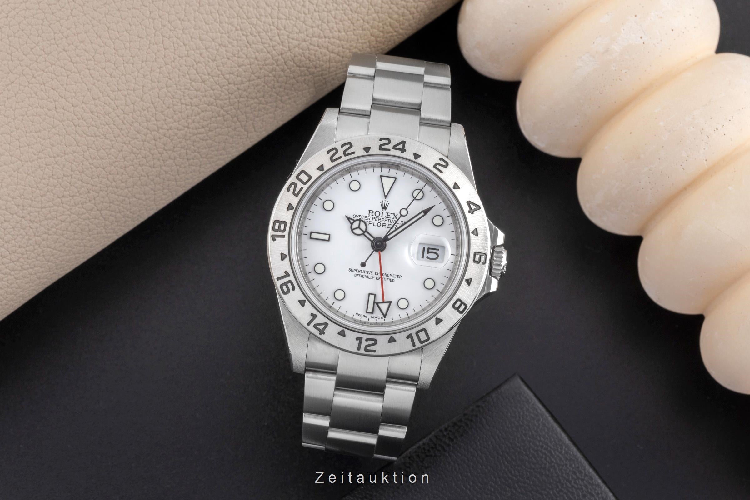 Rolex Explorer II White Dial Edelstahl Automatik Herrenuhr Ref. 16570 G-Serie [2502014]