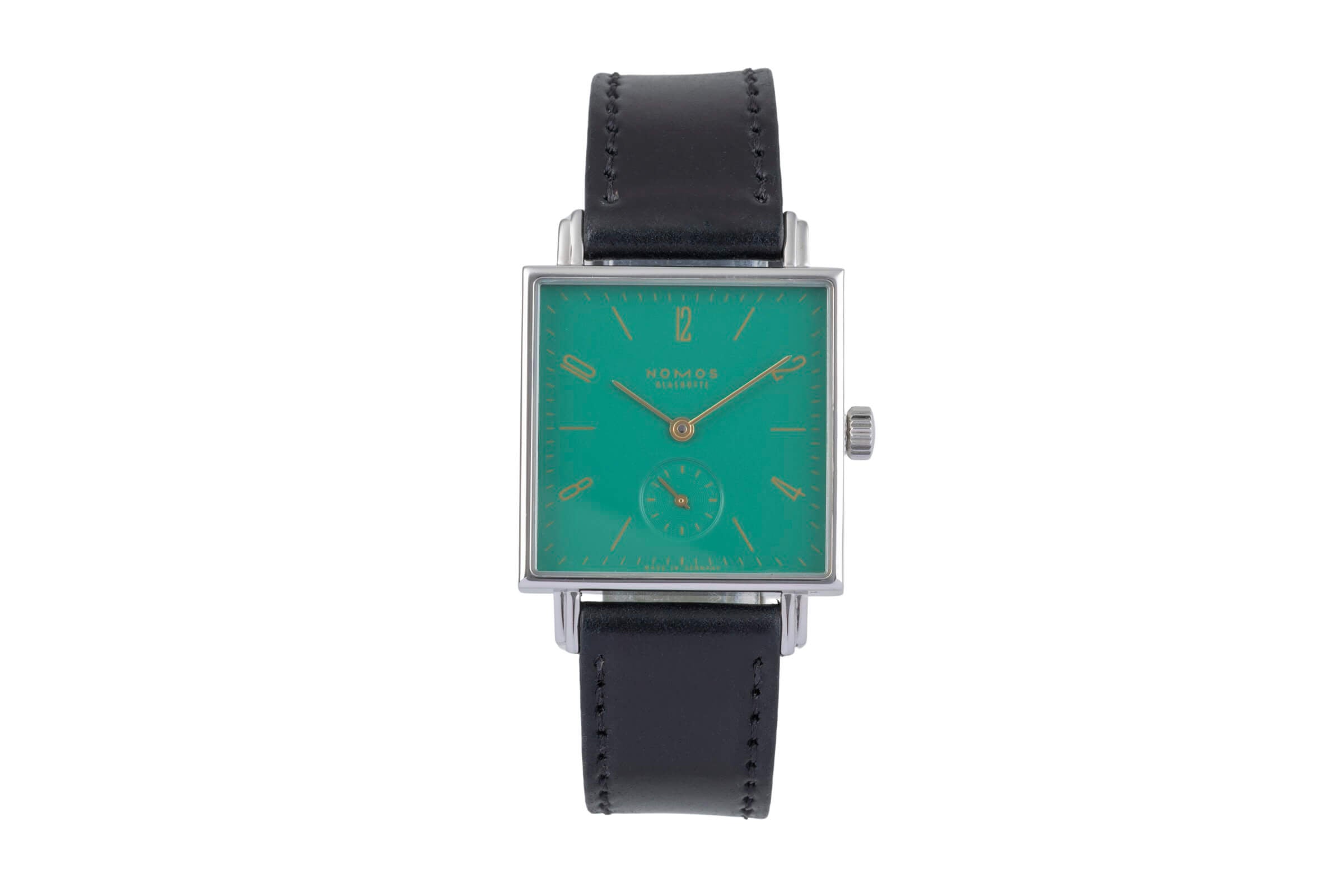 Nomos Tetra Clärchen Edelstahl Handaufzug Green Dial Herrenuhr Ref. 489  [2502033]