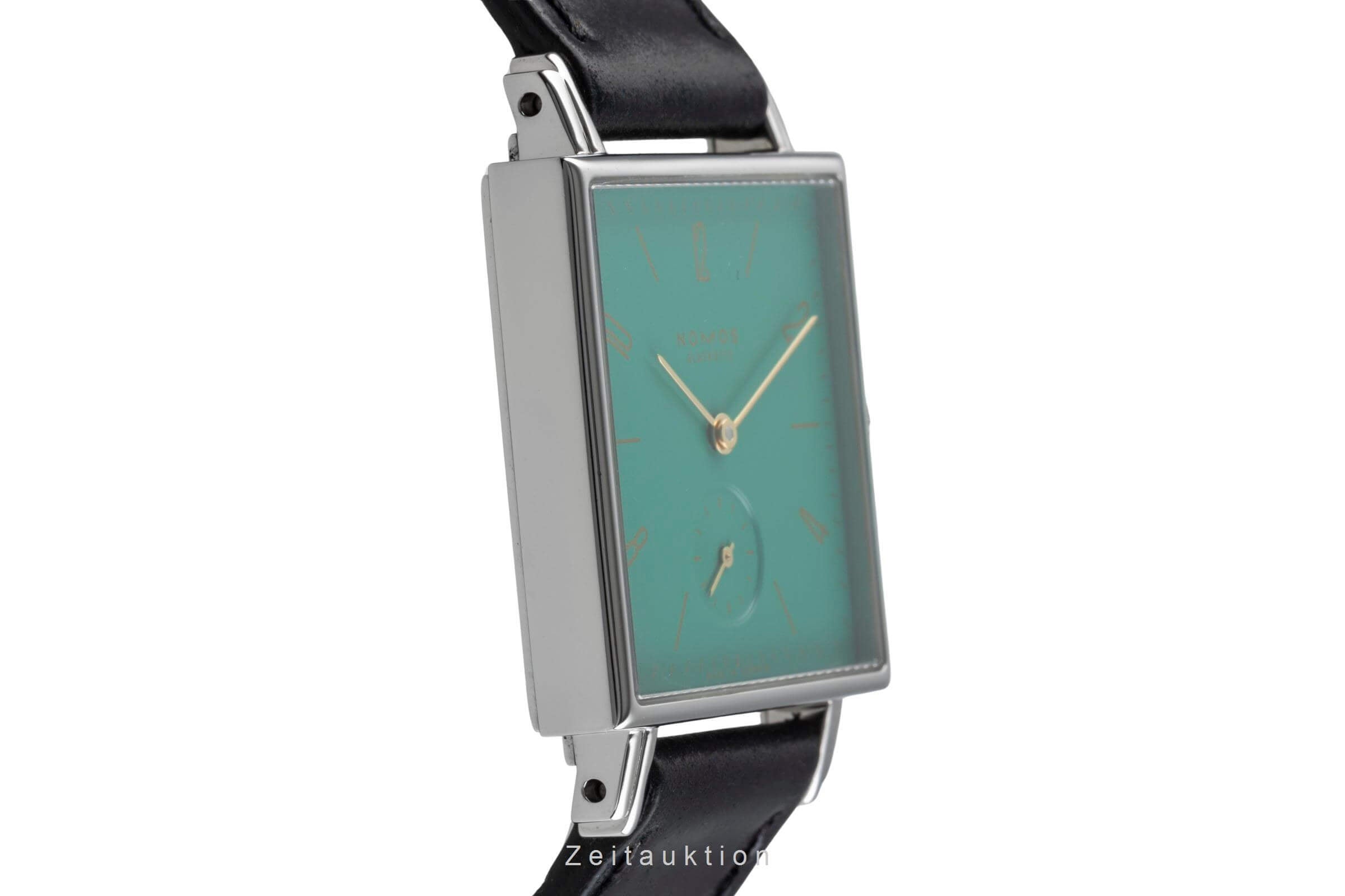 Nomos Tetra Clärchen Edelstahl Handaufzug Green Dial Herrenuhr Ref. 489  [2502033]