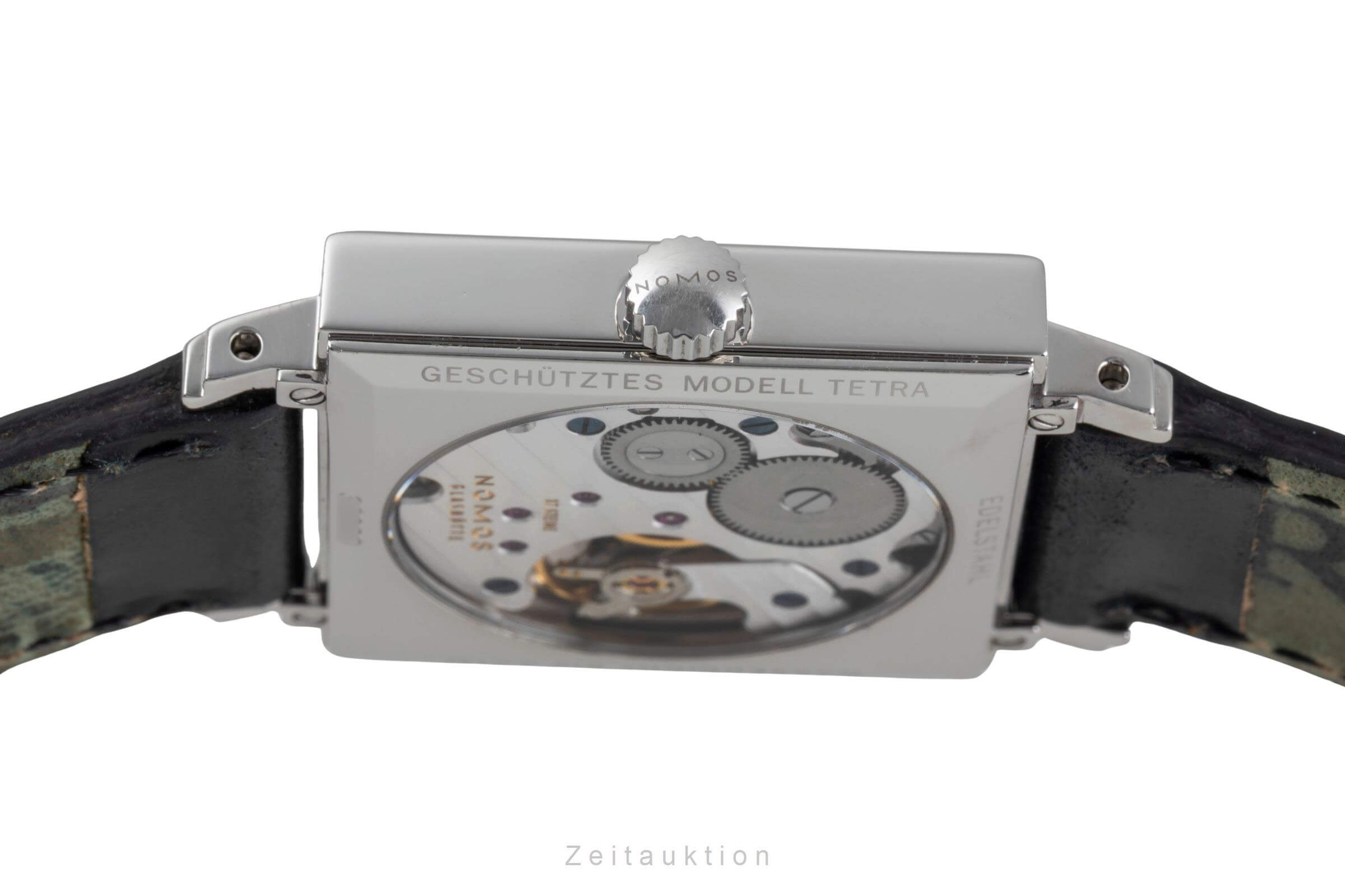 Nomos Tetra Clärchen Edelstahl Handaufzug Green Dial Herrenuhr Ref. 489  [2502033]