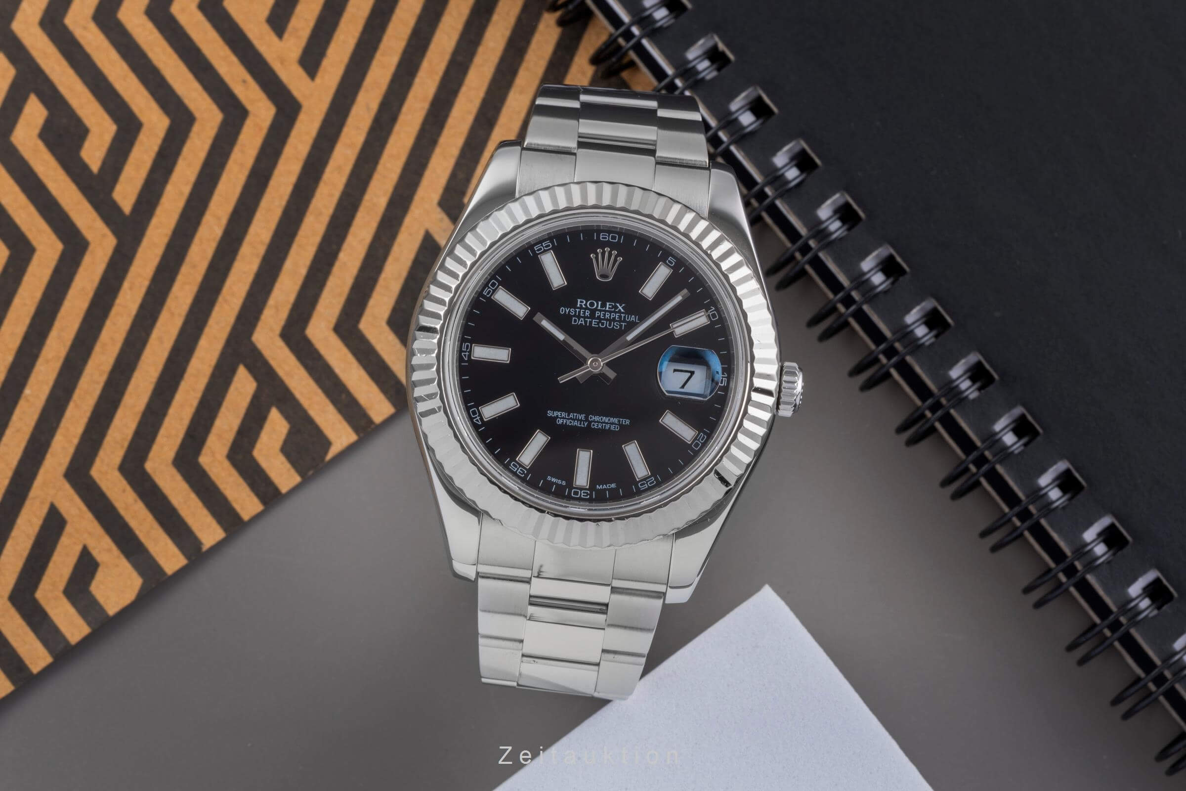 Rolex Datejust II Stahl / Weissgold Black Dial Automatik Herrenuhr Ref. 116334 [2502047]