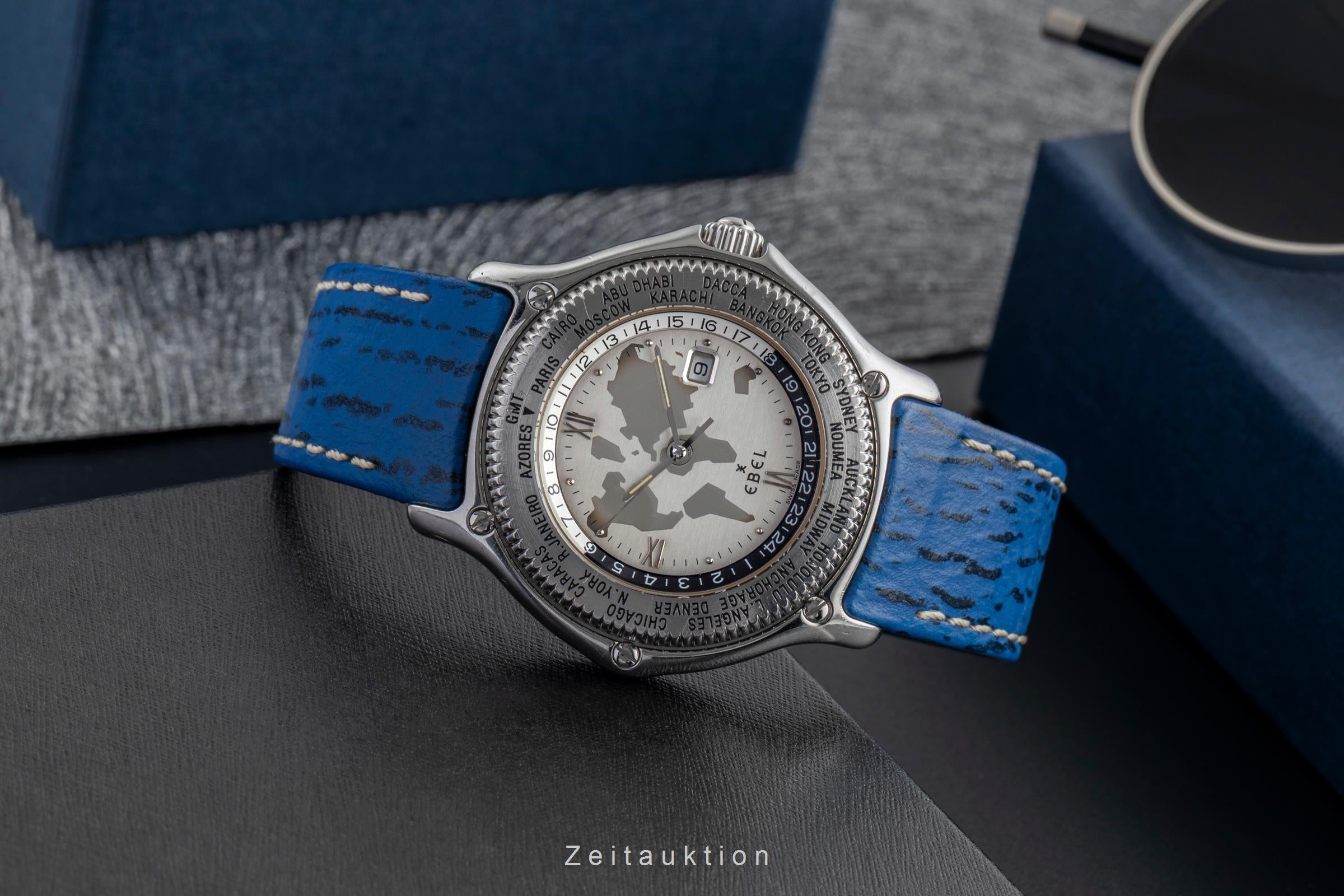 Ebel Voyager GMT World Timer Automatik Stahl Datum Herrenuhr Ref. 9124913  [2502073]