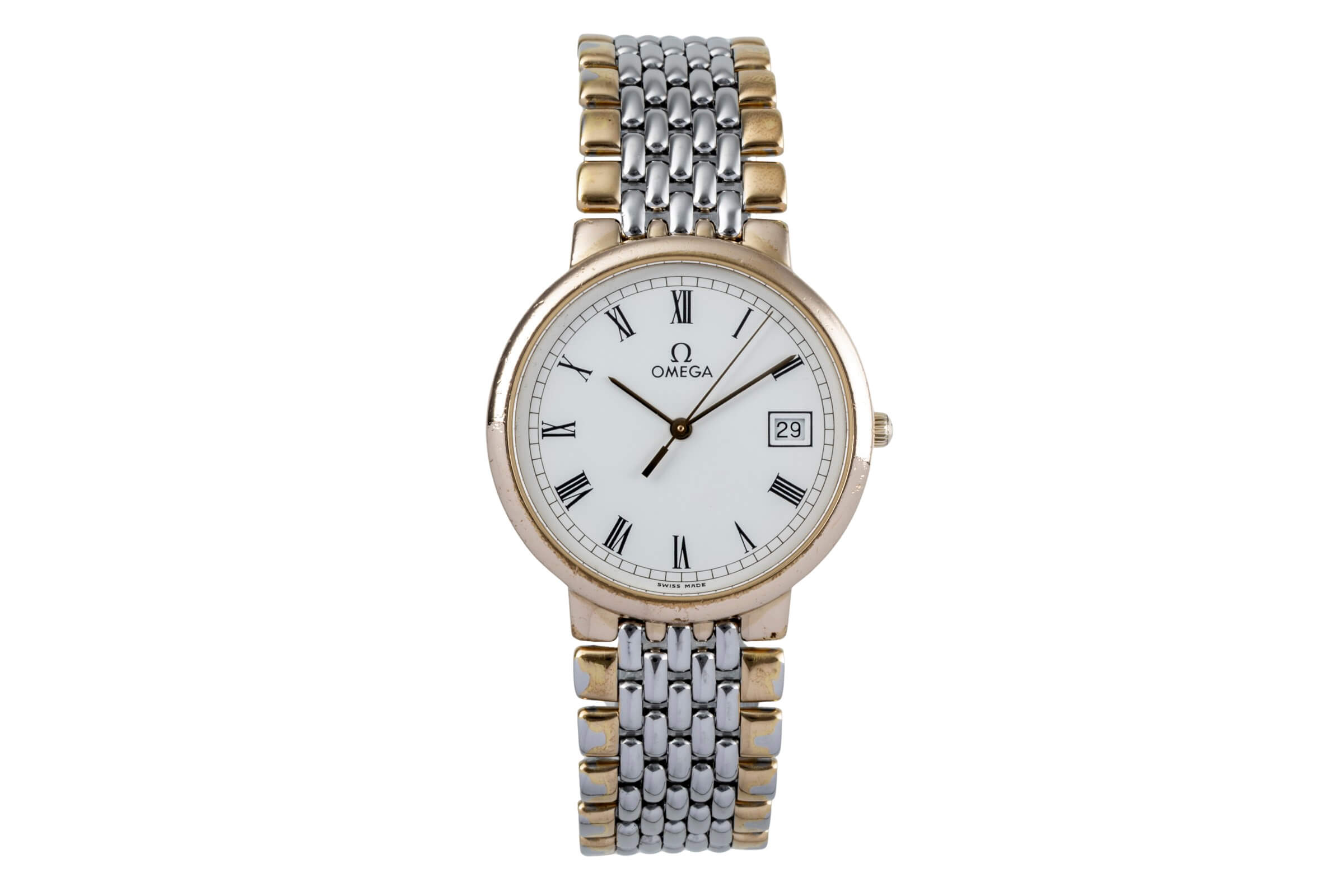 Omega De Ville gilt / steel quartz men's watch 396.1012  [2502074]